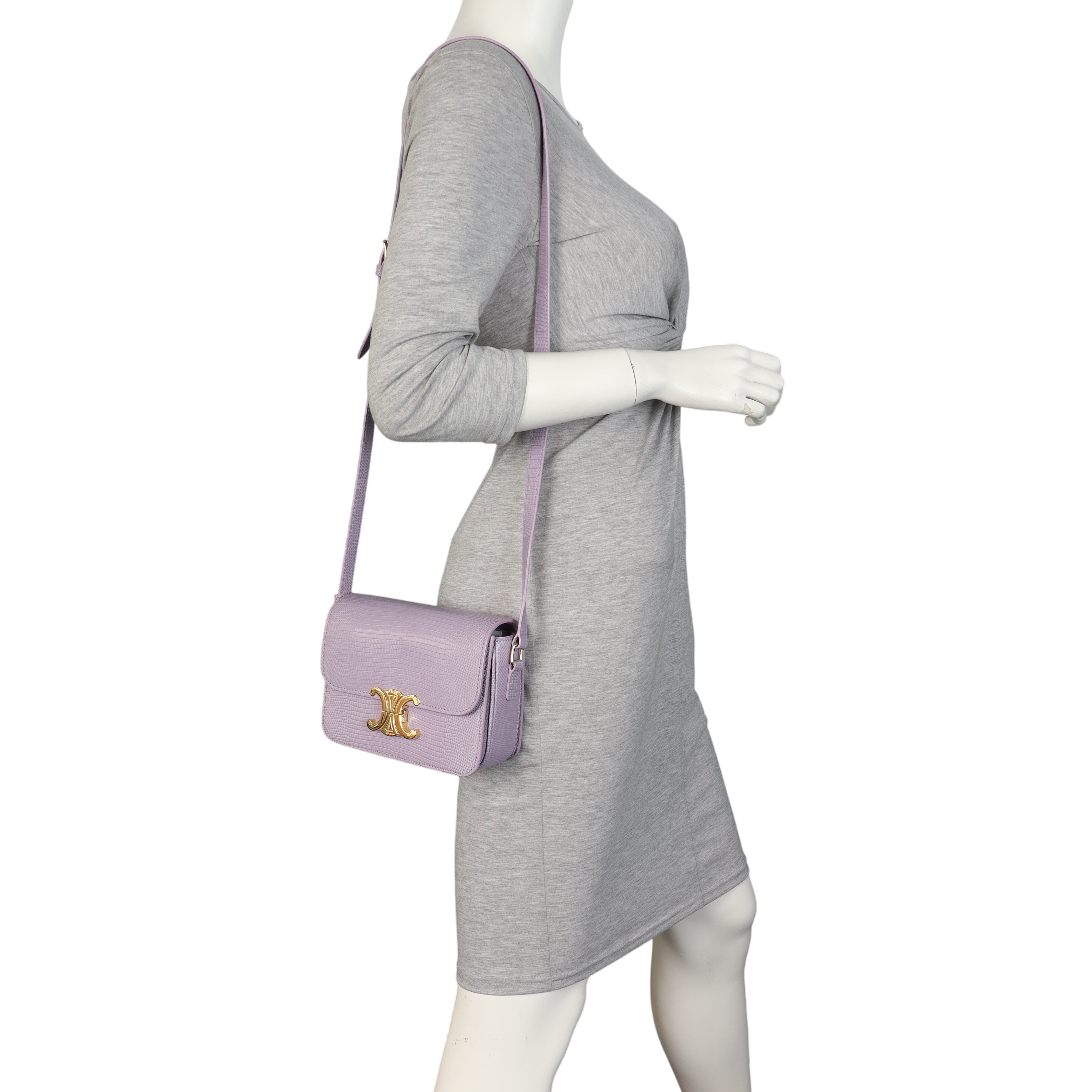 Celine Teen Triomphe Crossbody Lizard