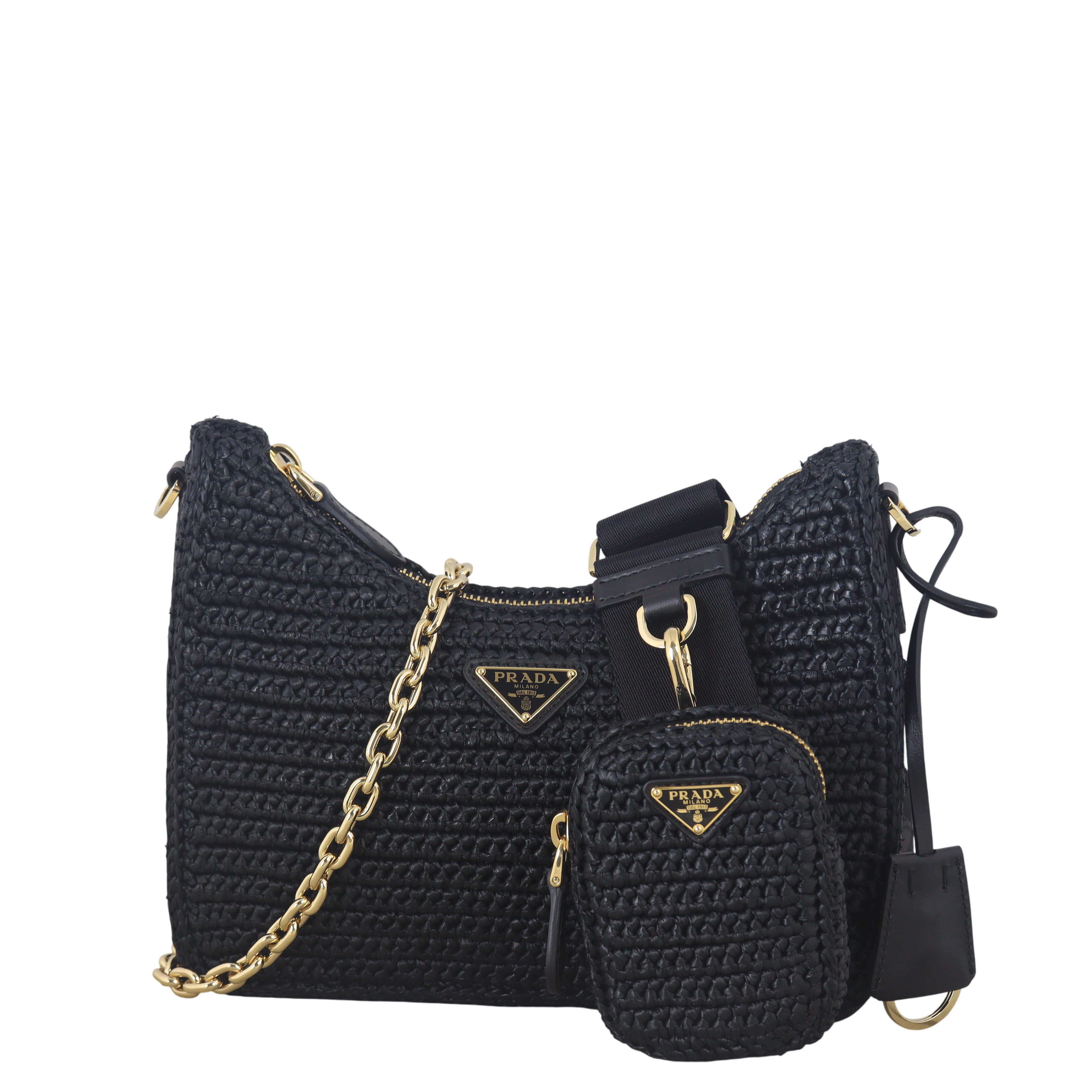 Prada Re-Edition 2005 Crochet Raffia Shoulder Bag