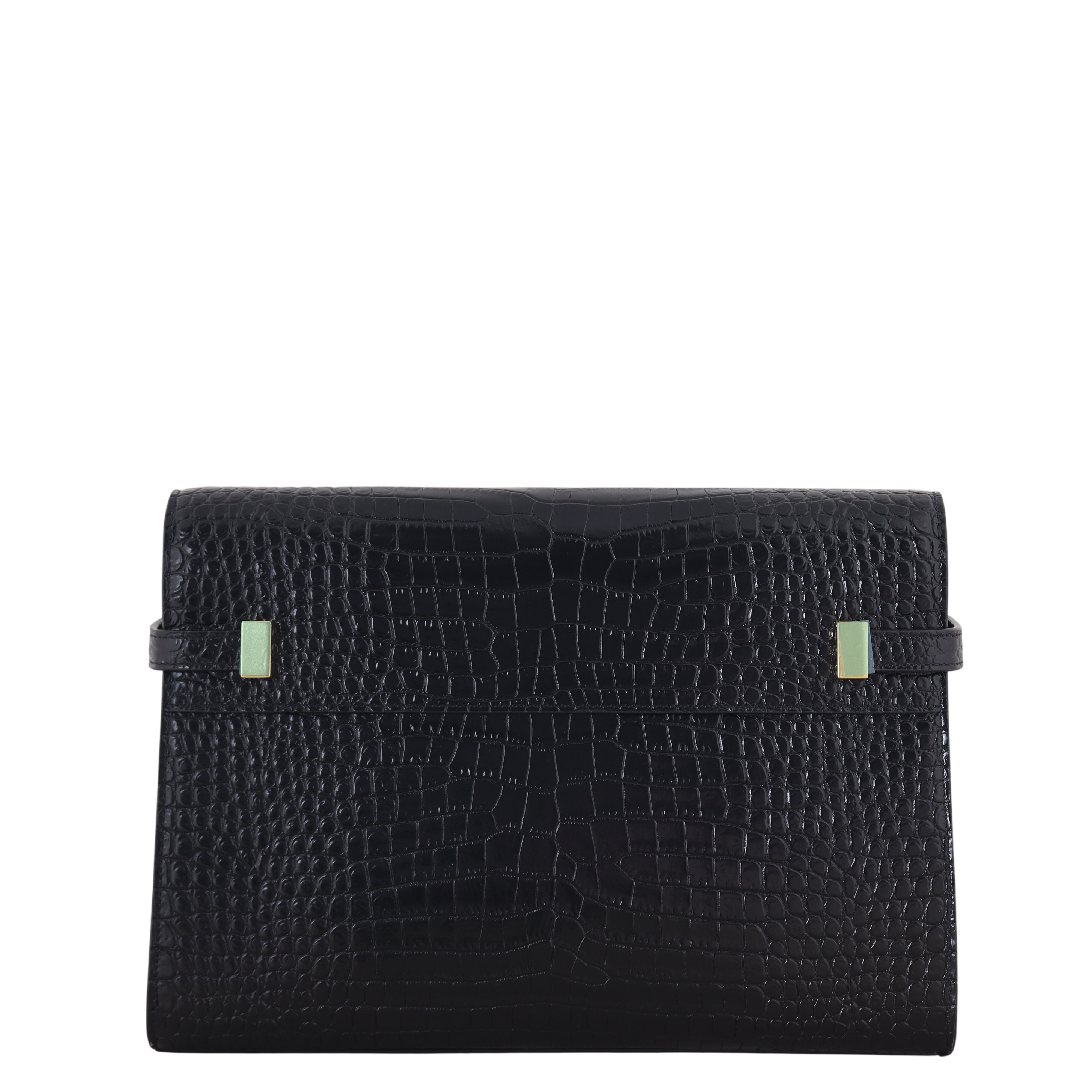Saint Laurent Manhattan Shoulder Bag Medium Croc Embossed