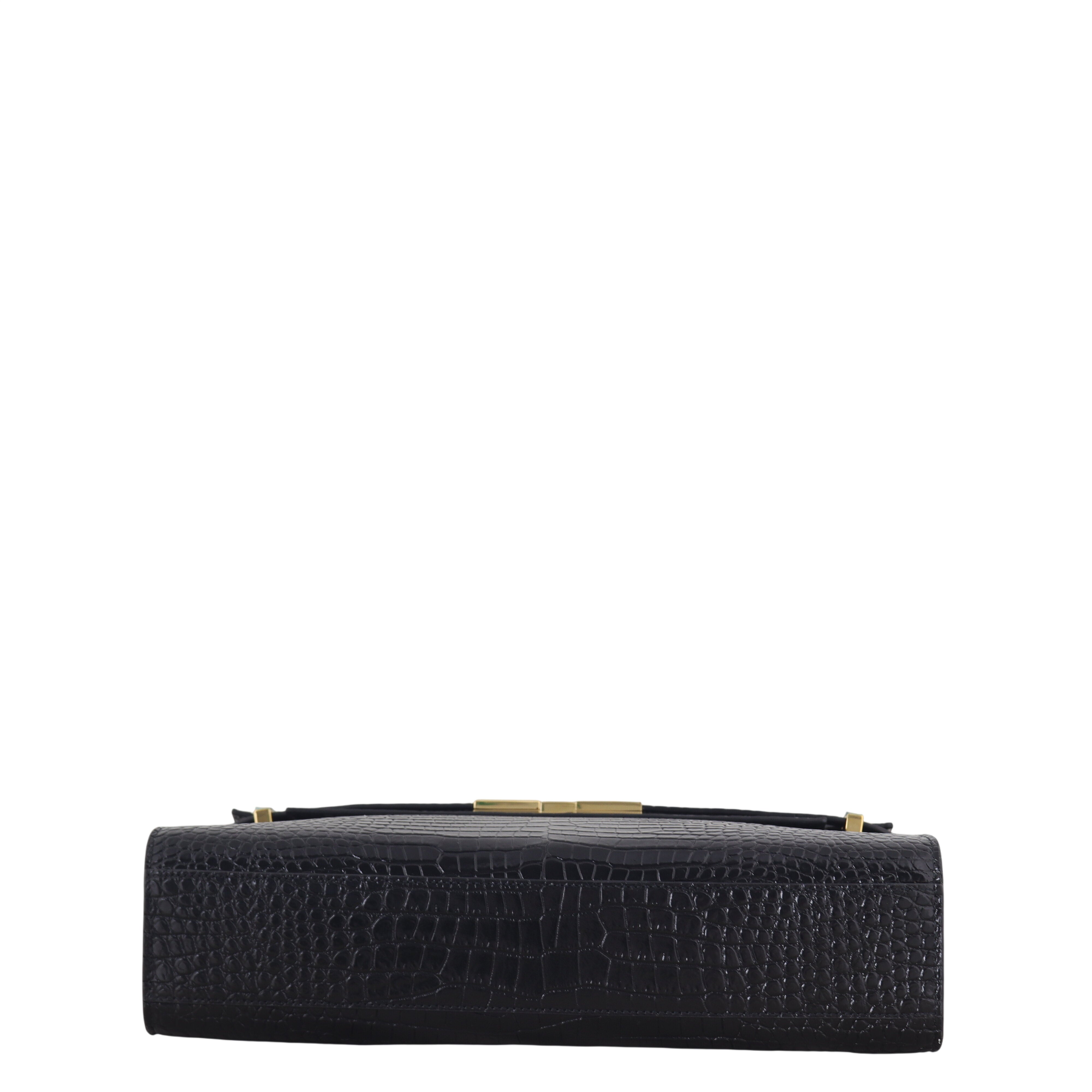 Saint Laurent Manhattan Shoulder Bag Medium Croc Embossed