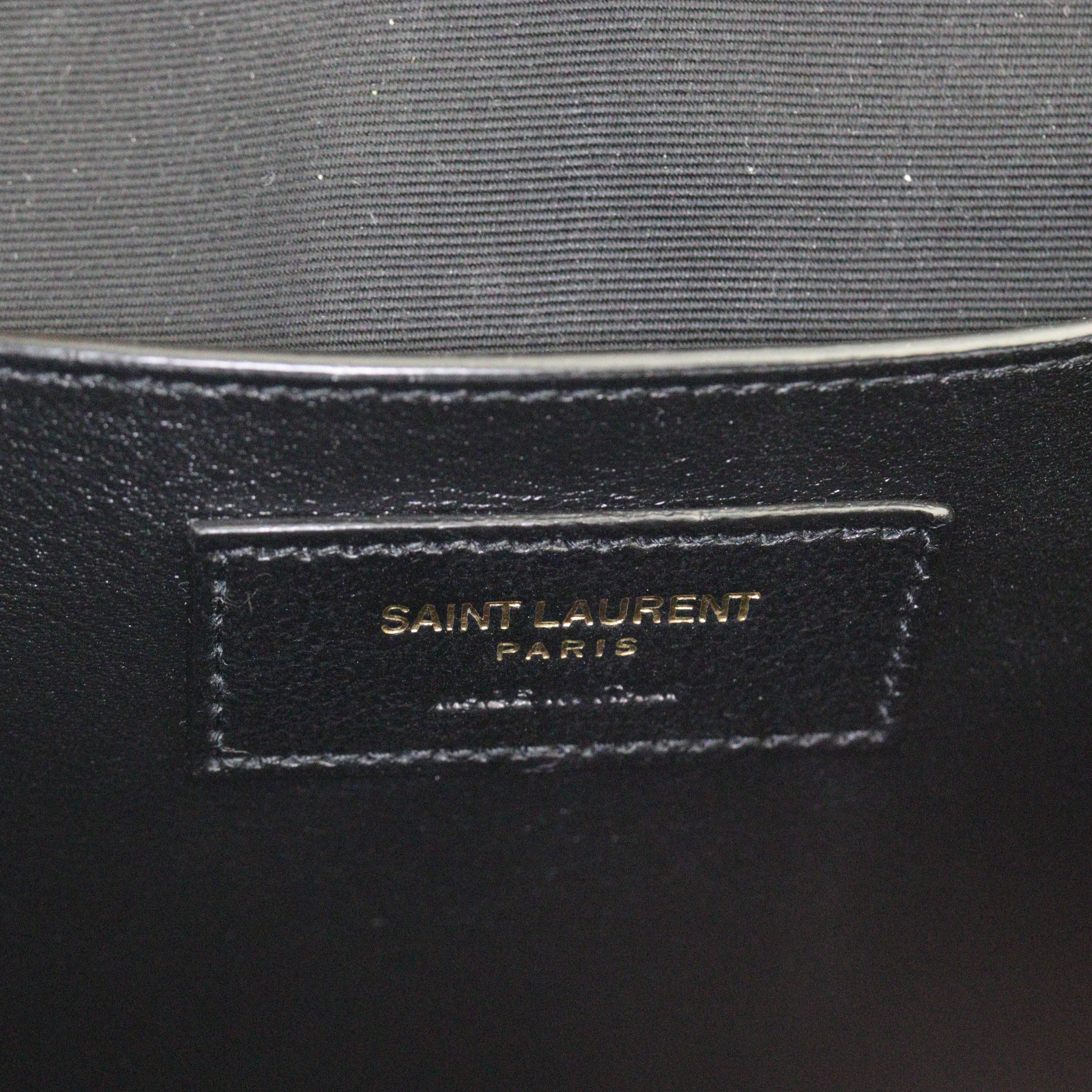 Saint Laurent Manhattan Shoulder Bag Medium Croc Embossed