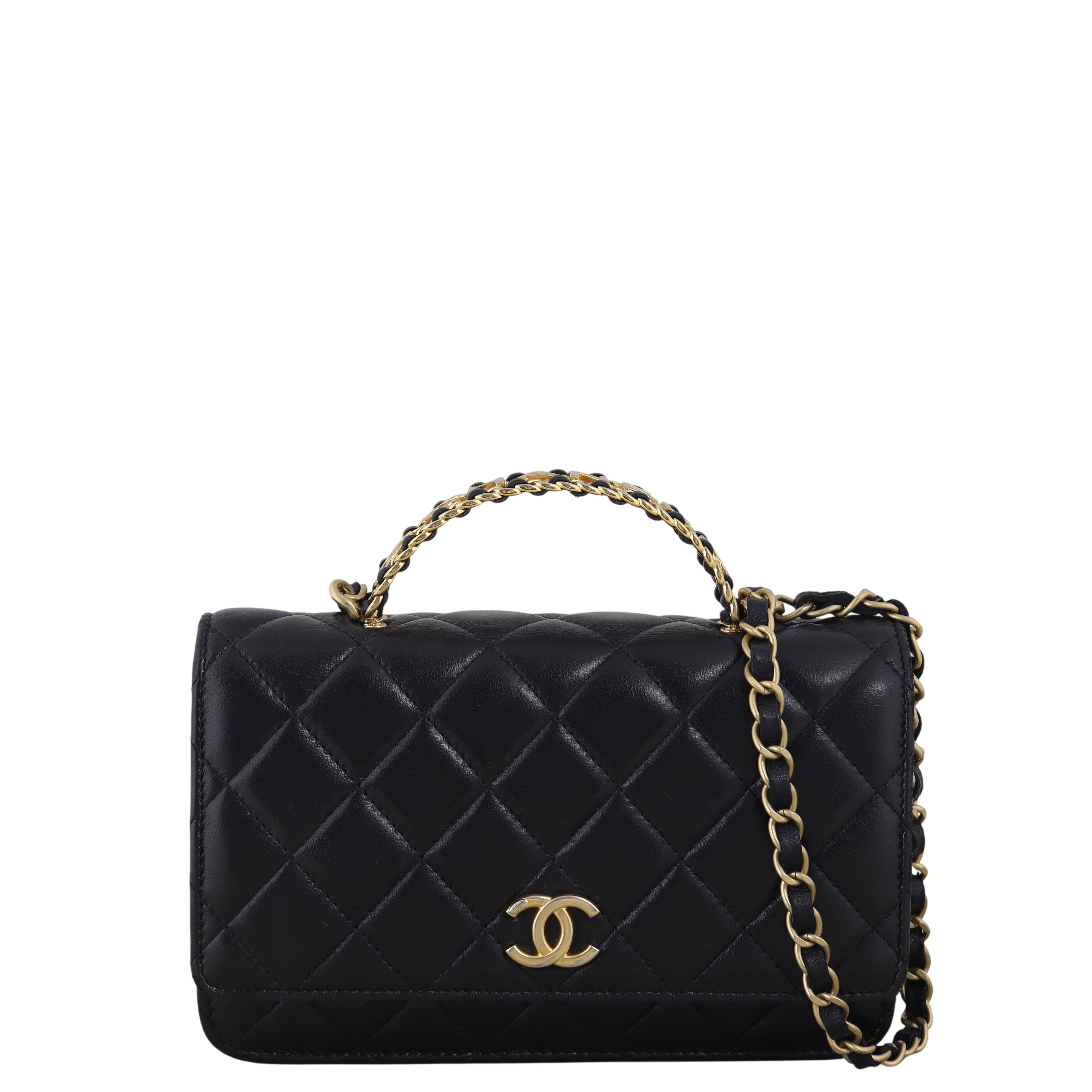 Chanel Logo Top Handle Wallet on Chain