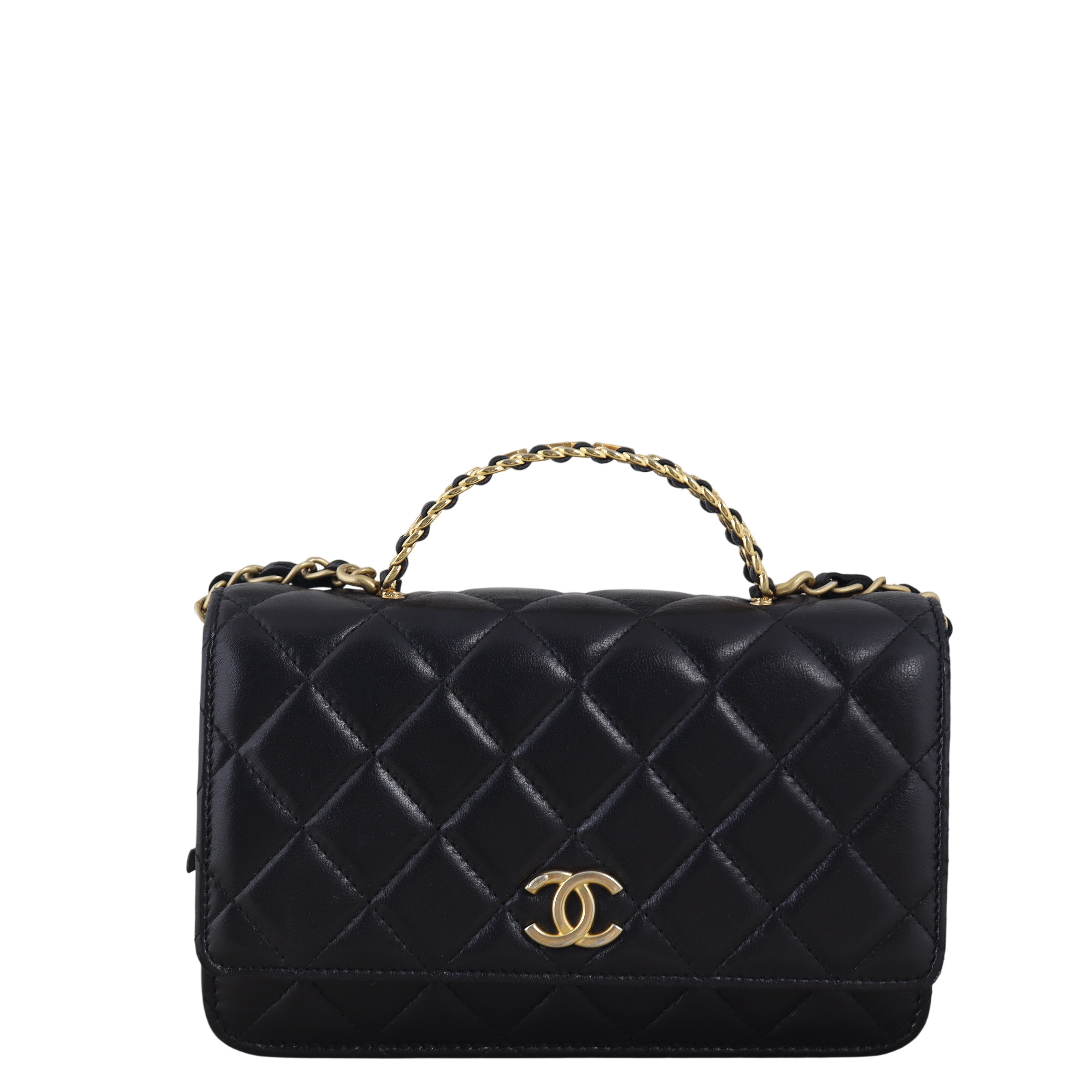 Chanel Logo Top Handle Wallet on Chain