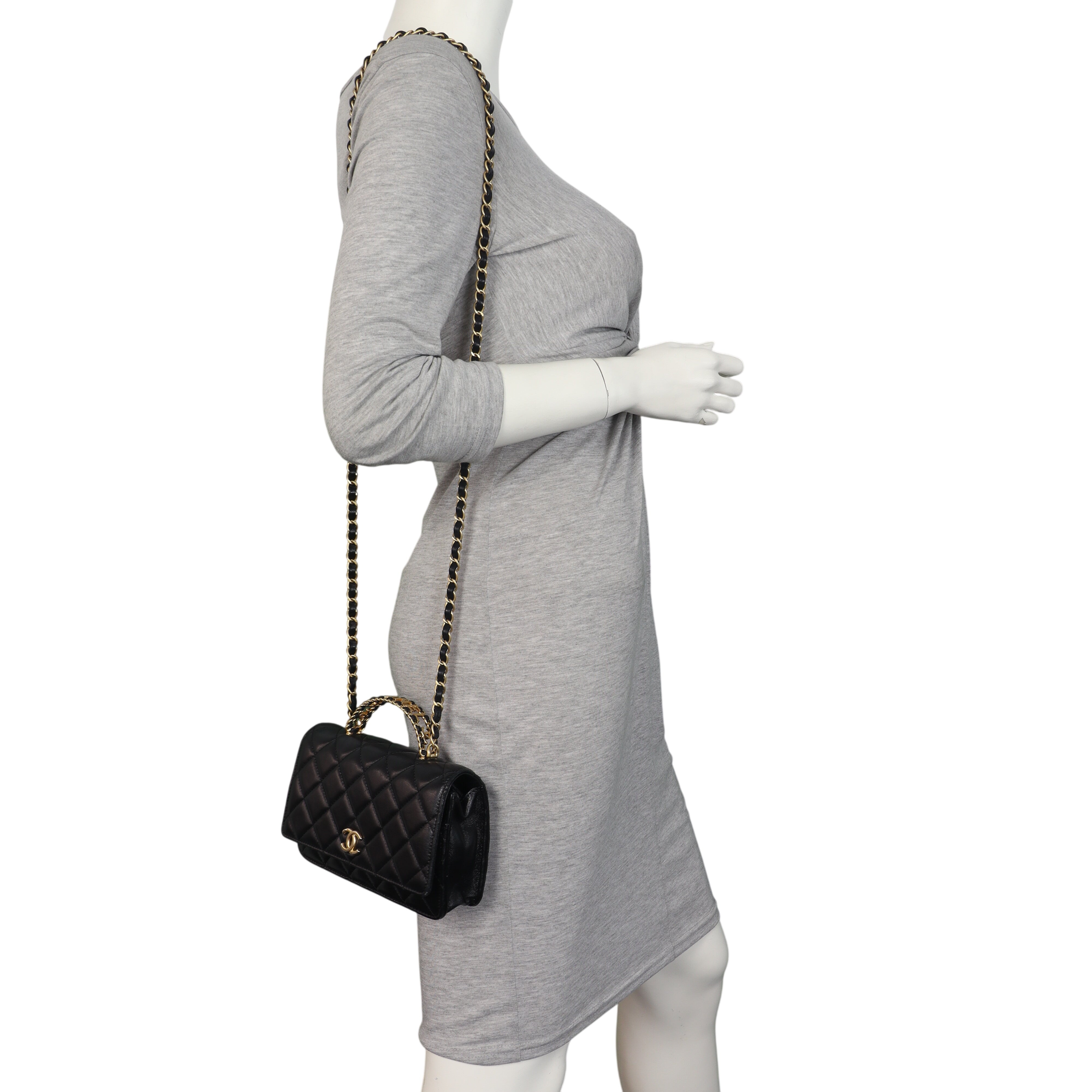 Chanel Logo Top Handle Wallet on Chain