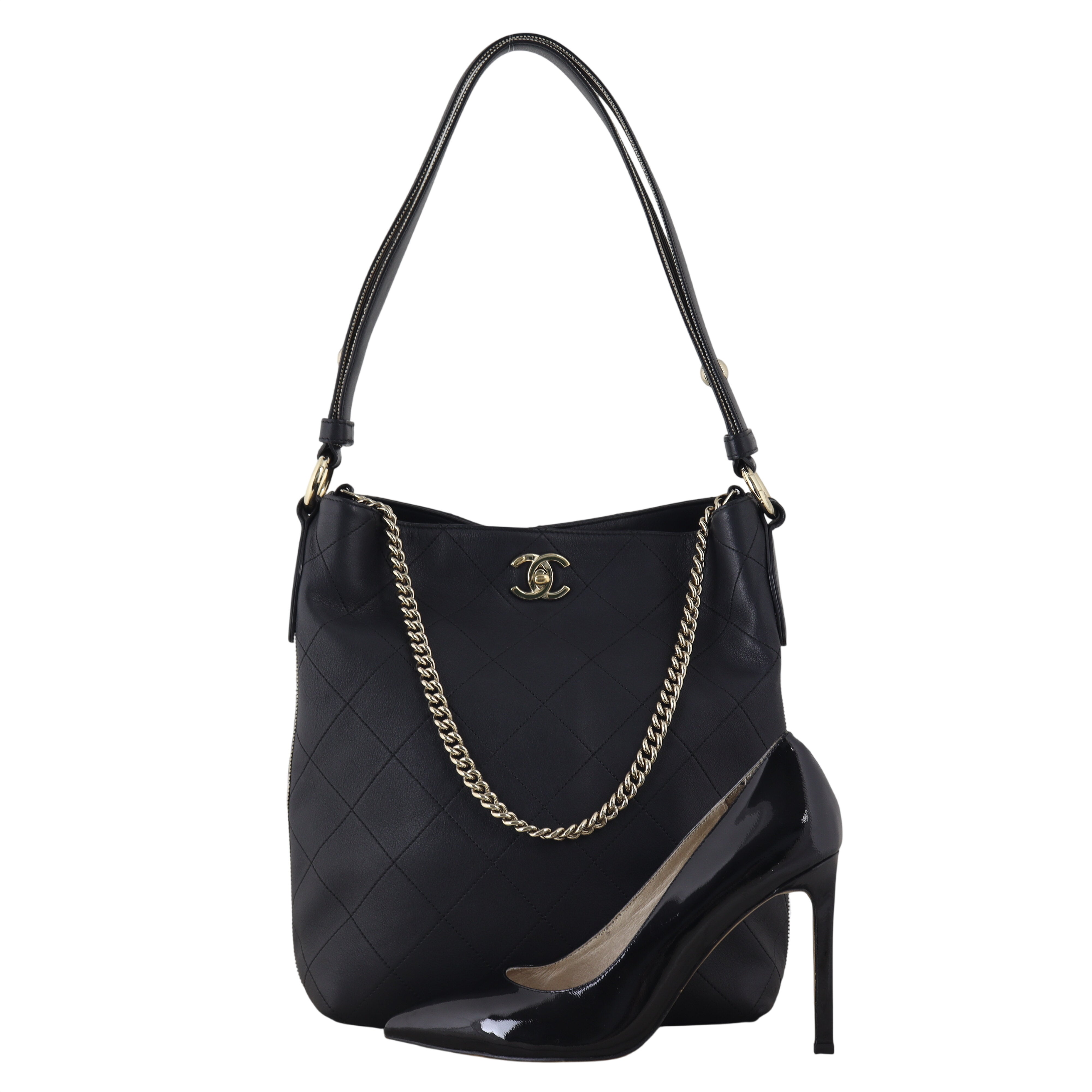 Chanel CC Side Stripes Hobo