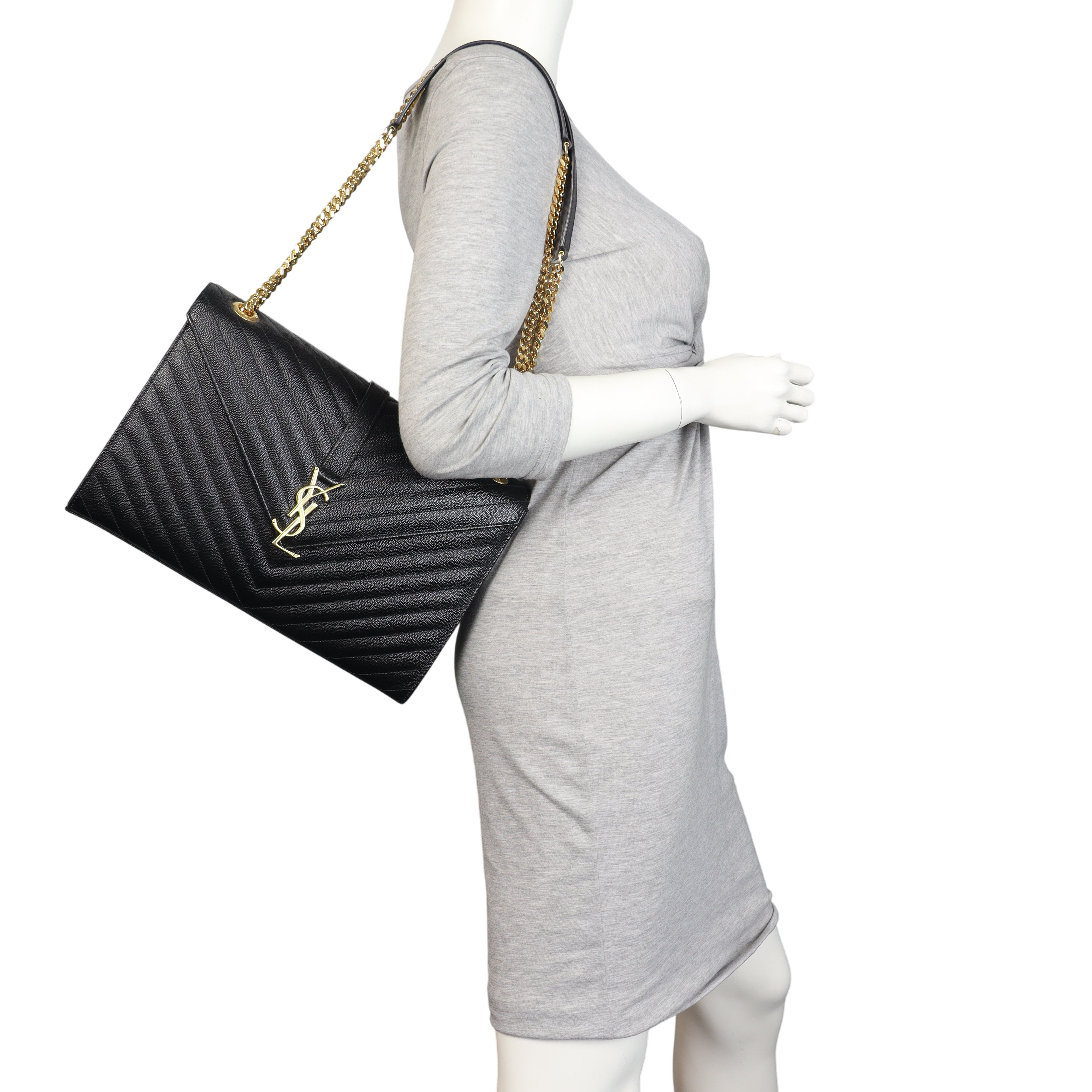 Saint Laurent Matelasse Envelope Large Bag