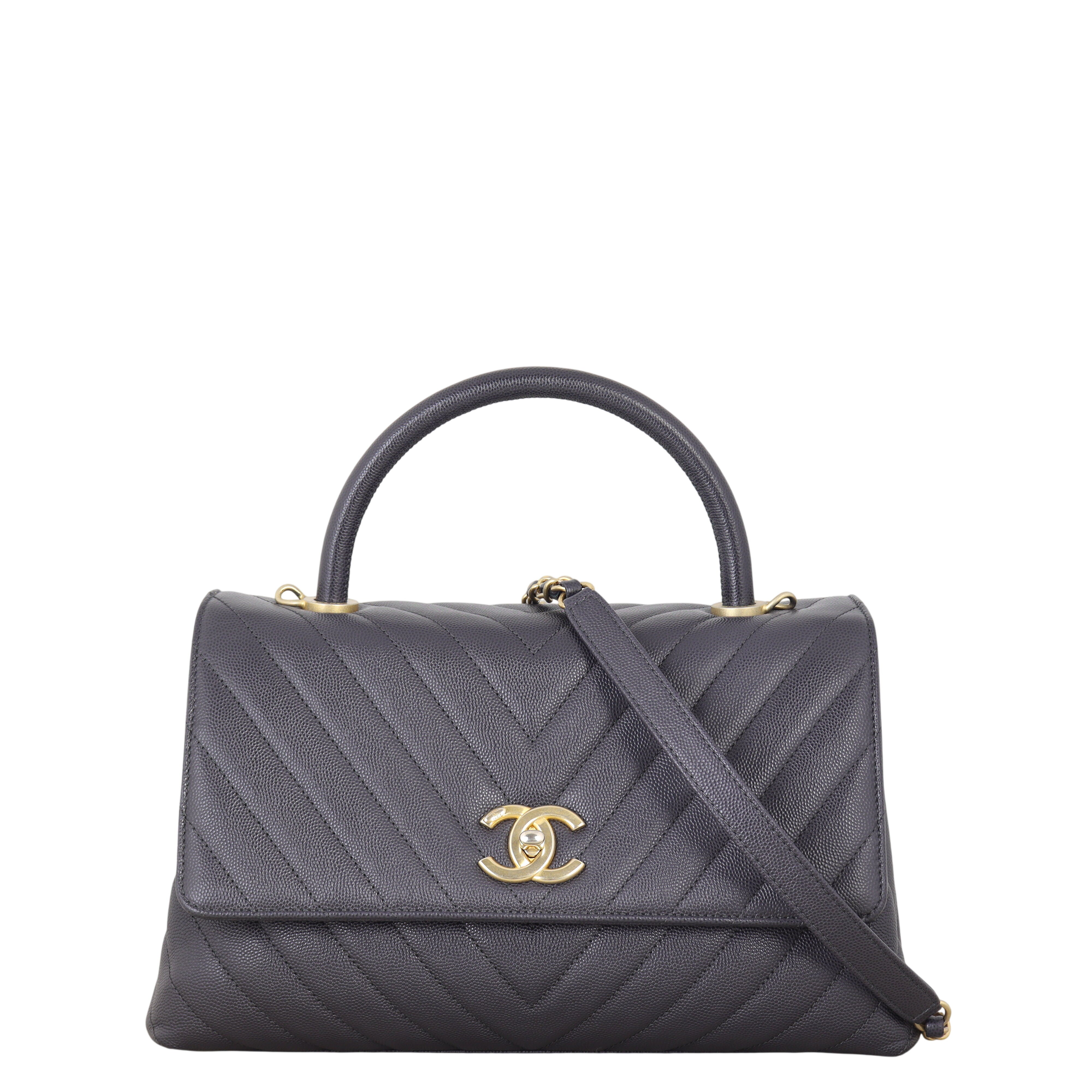Chanel Coco Top Handle Medium Bag Chevron