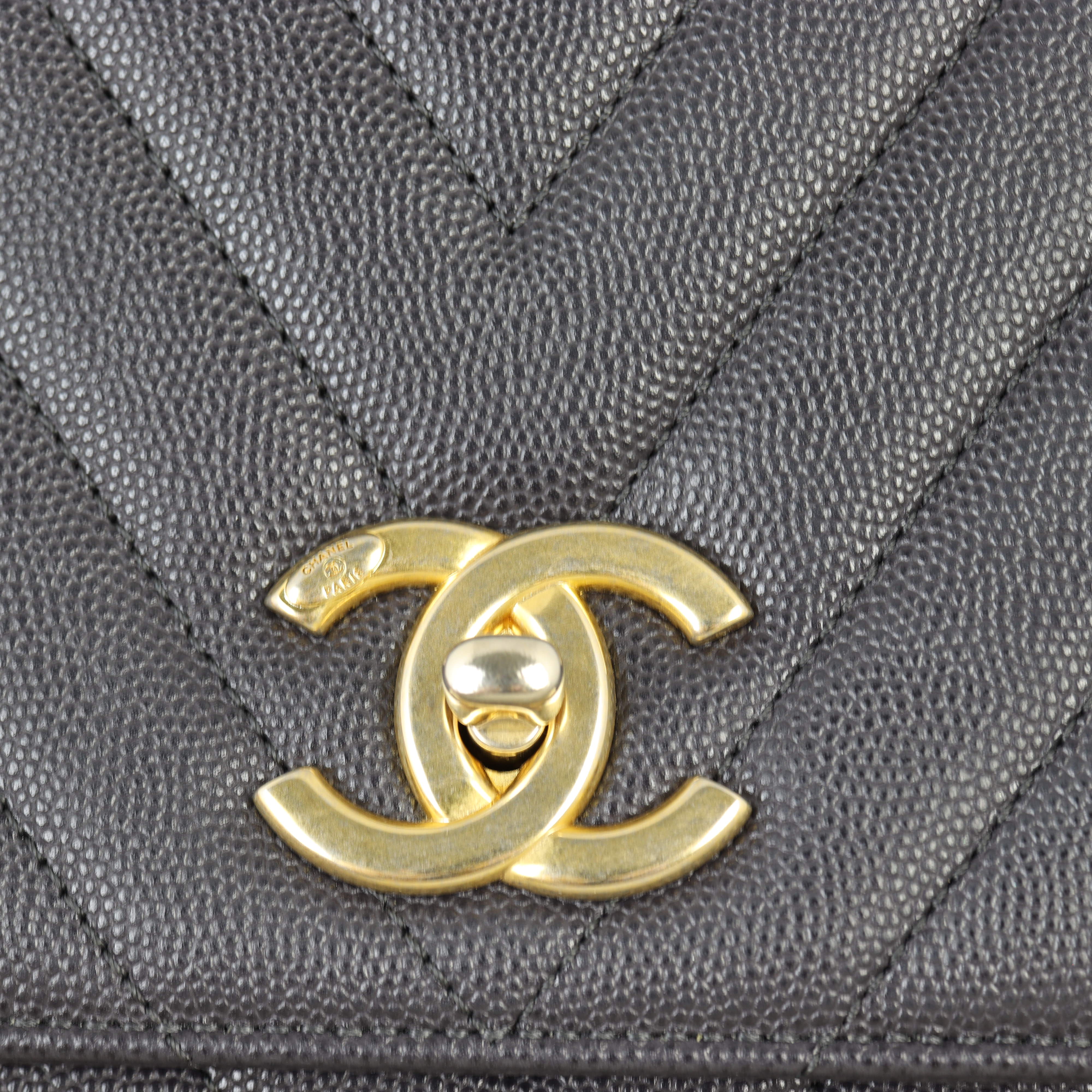 Chanel Coco Top Handle Medium Bag Chevron