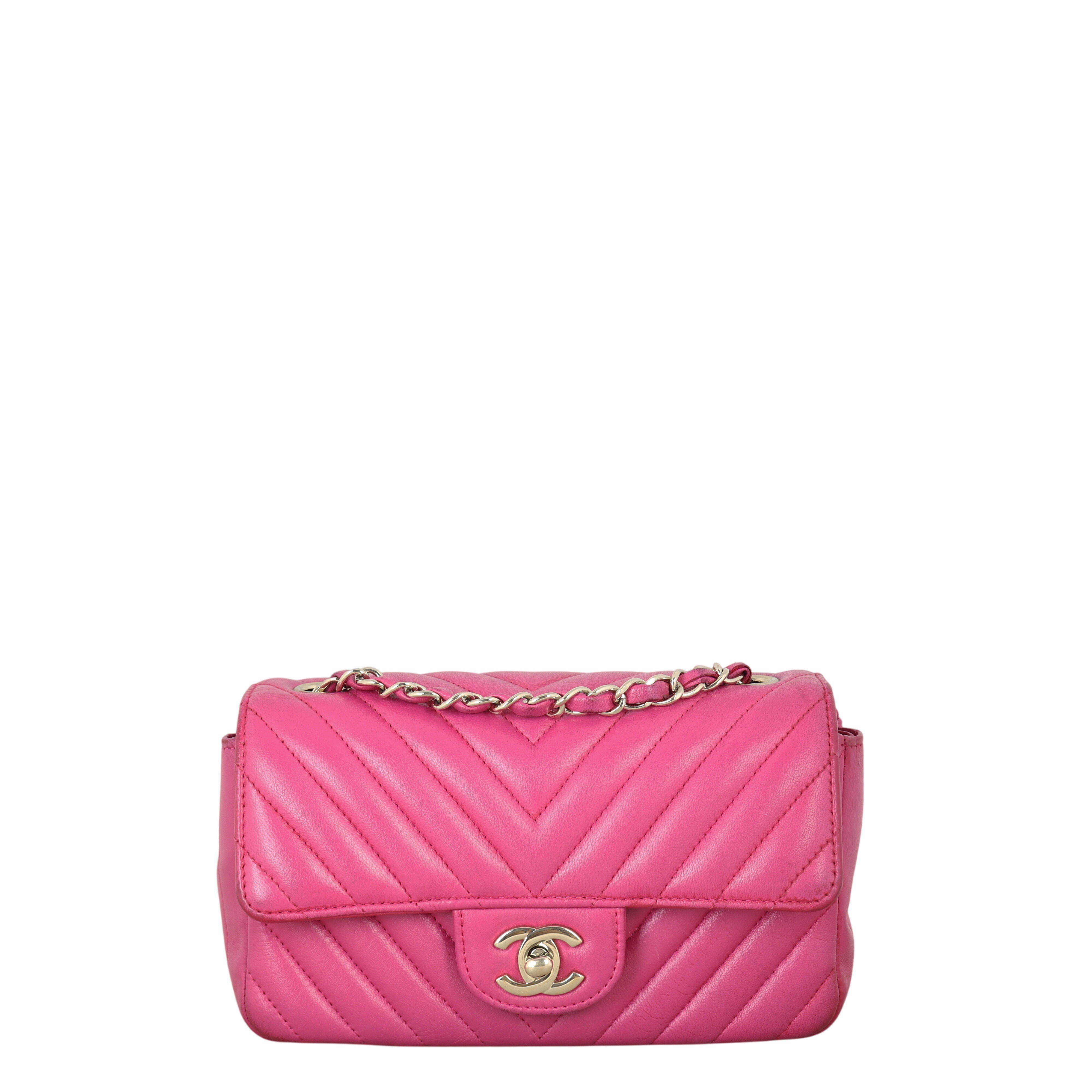 Chanel Classic Flap Mini Rectangular Bag Chevron Lambskin
