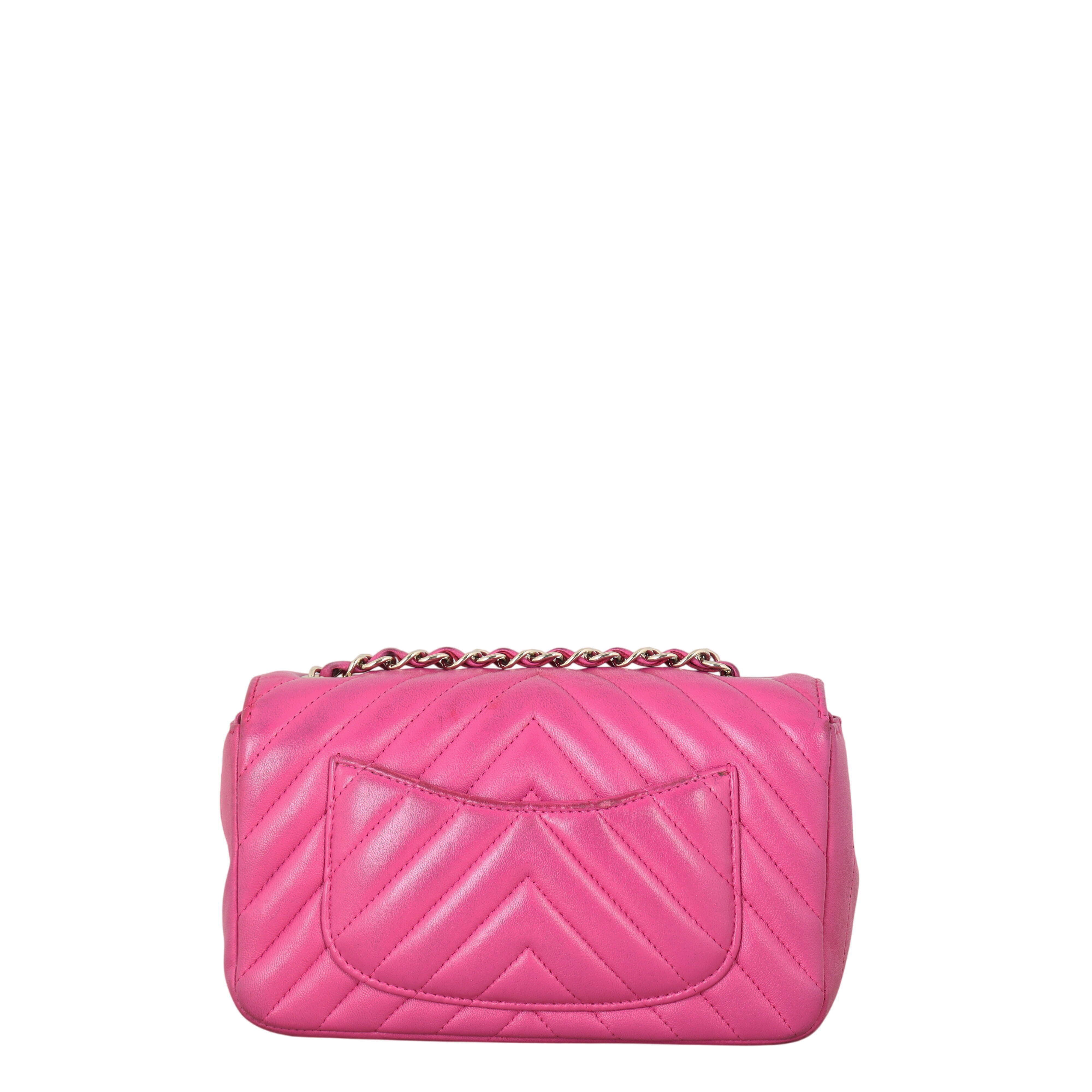 Chanel Classic Flap Mini Rectangular Bag Chevron Lambskin