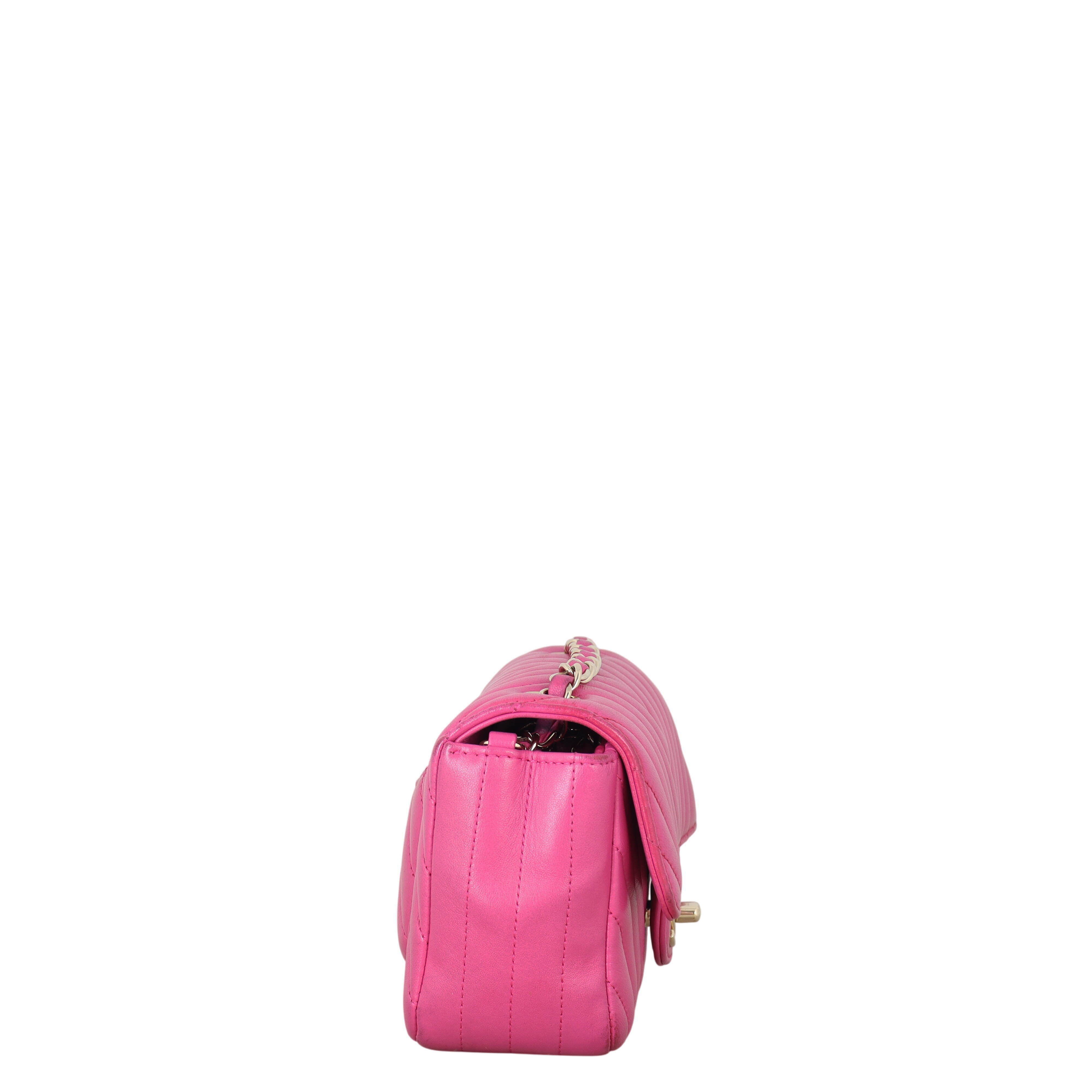 Chanel Classic Flap Mini Rectangular Bag Chevron Lambskin