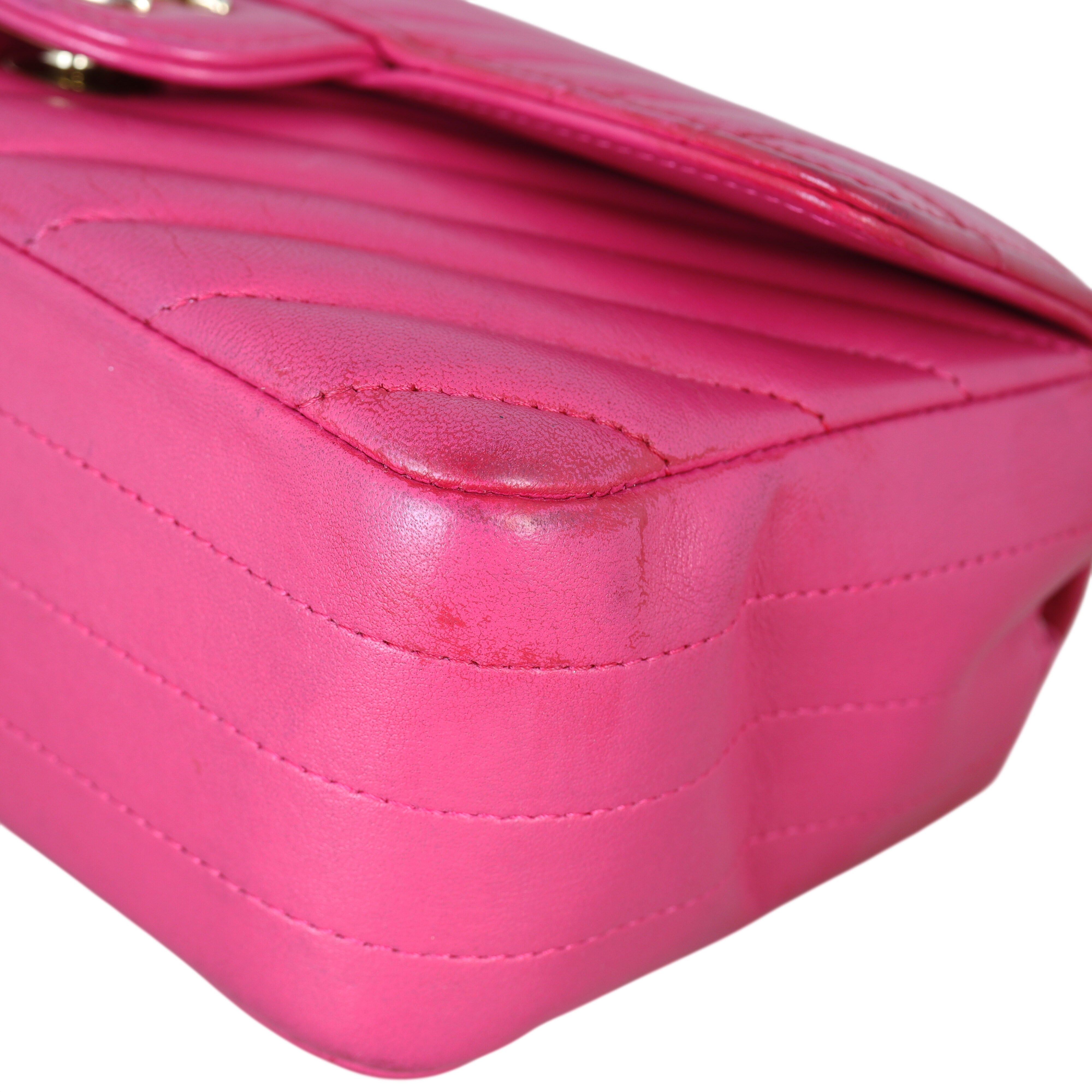 Chanel Classic Flap Mini Rectangular Bag Chevron Lambskin