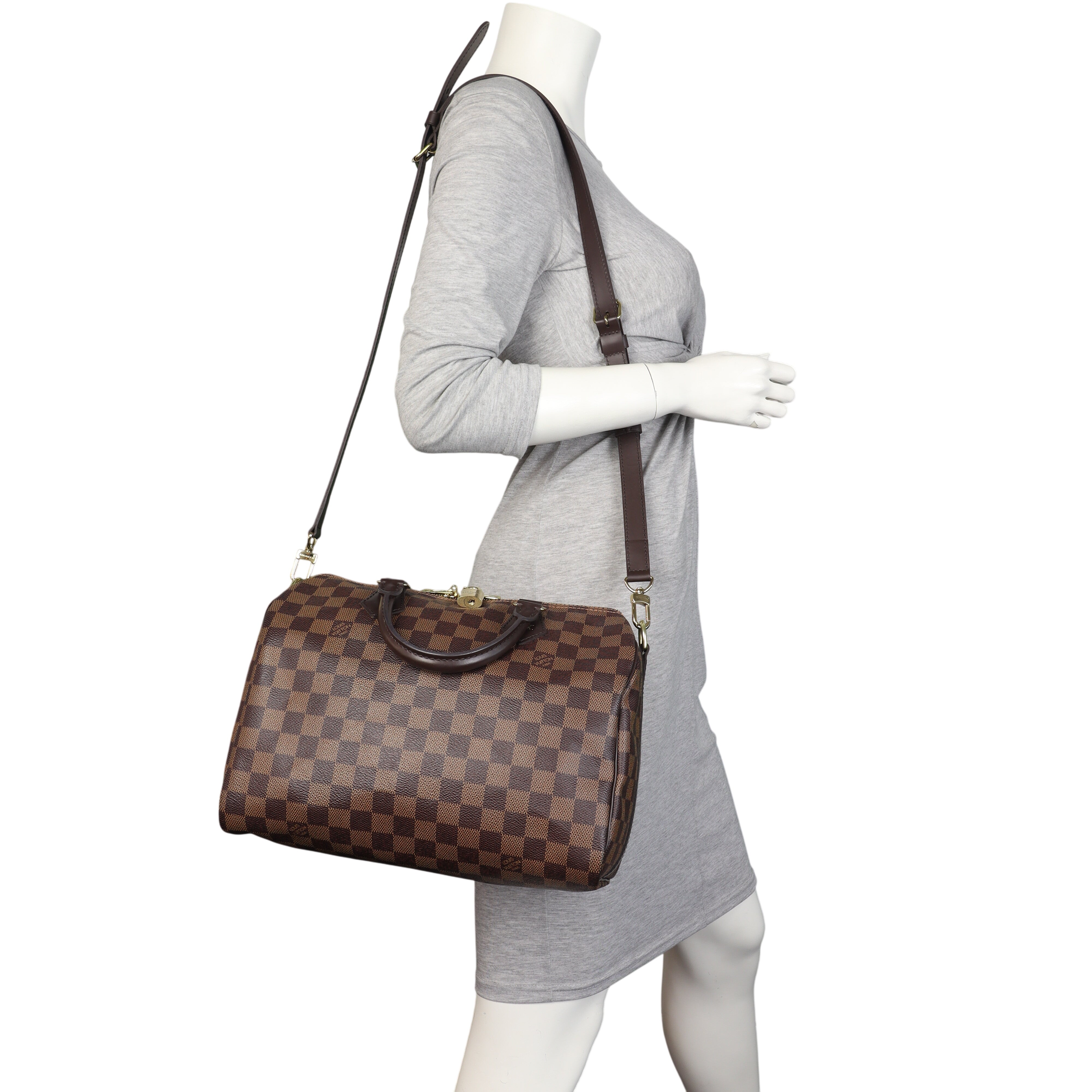 Louis Vuitton Speedy 30 Bandouliere Damier Ebene