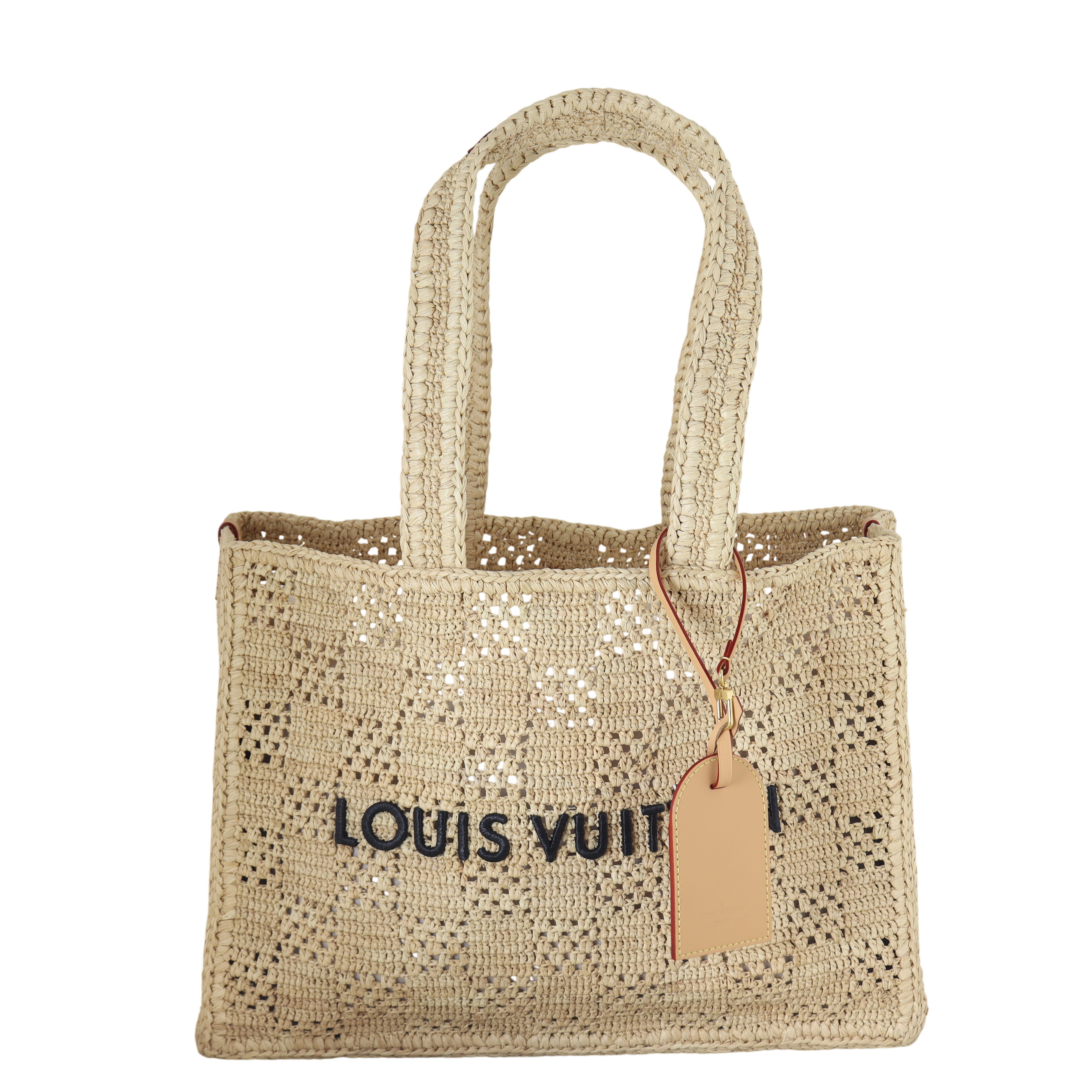 Louis Vuitton Summer Shopper Tote MM Raffia