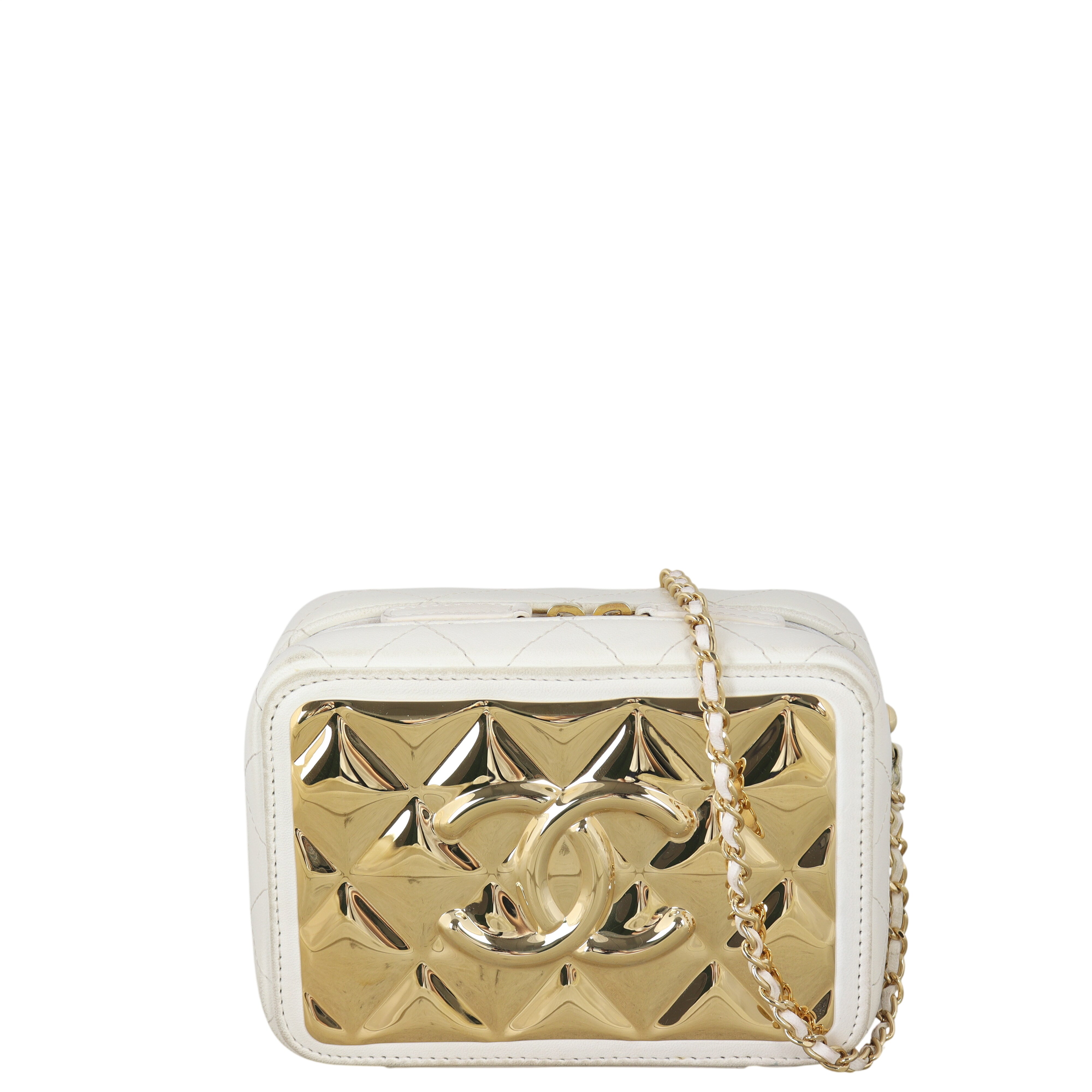Chanel CC Golden Plate Zip Around Vanity Case