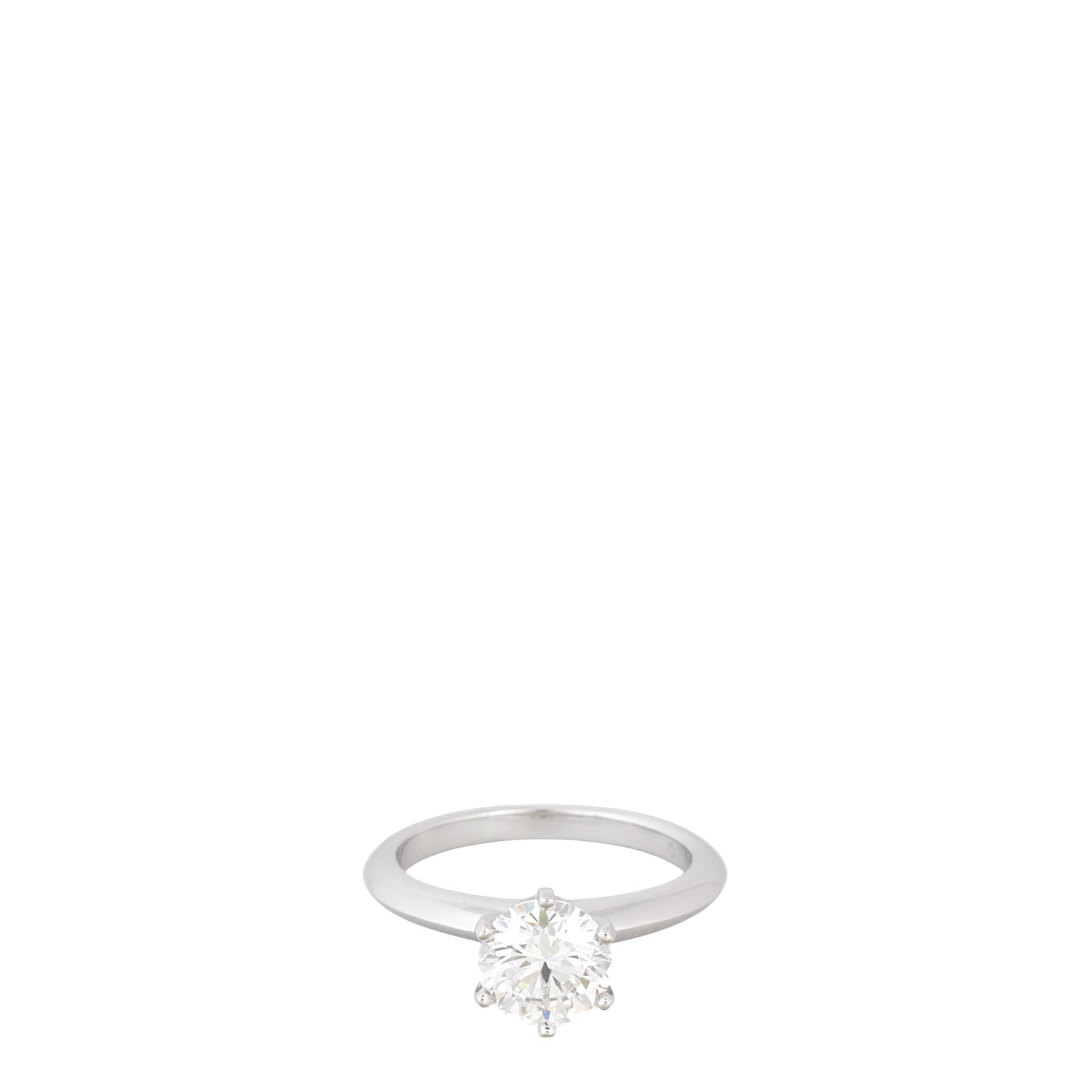 Tiffany & Co Setting Solitaire Diamond Platinum Ring