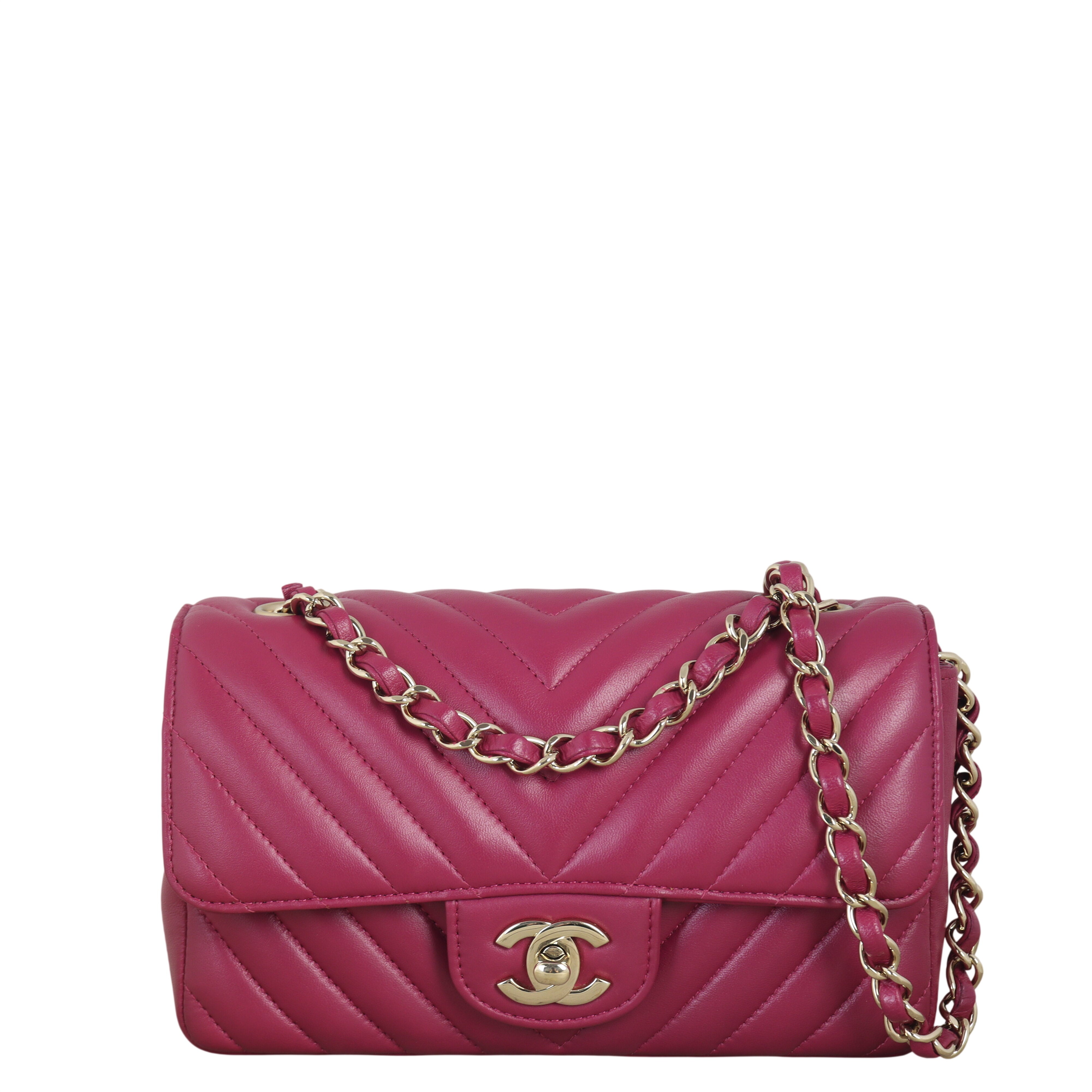 Chanel Classic Flap Mini Rectangular Bag Chevron Lambskin