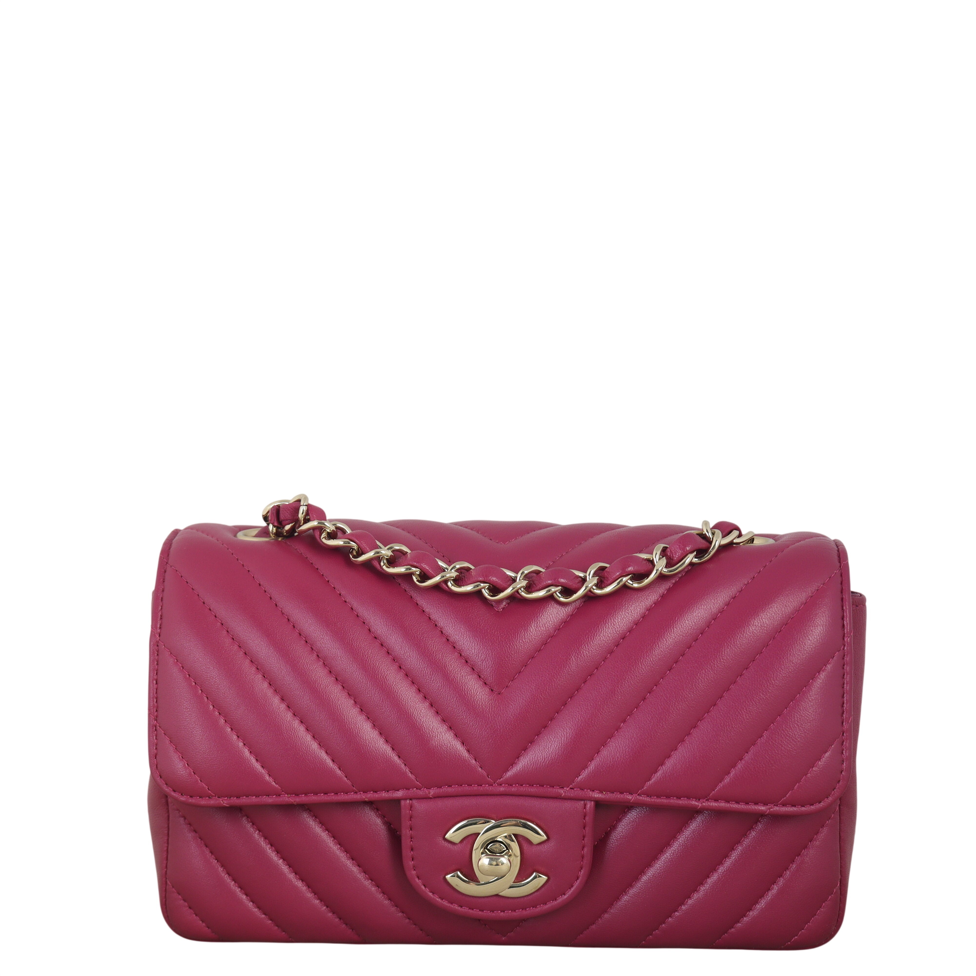 Chanel Classic Flap Mini Rectangular Bag Chevron Lambskin