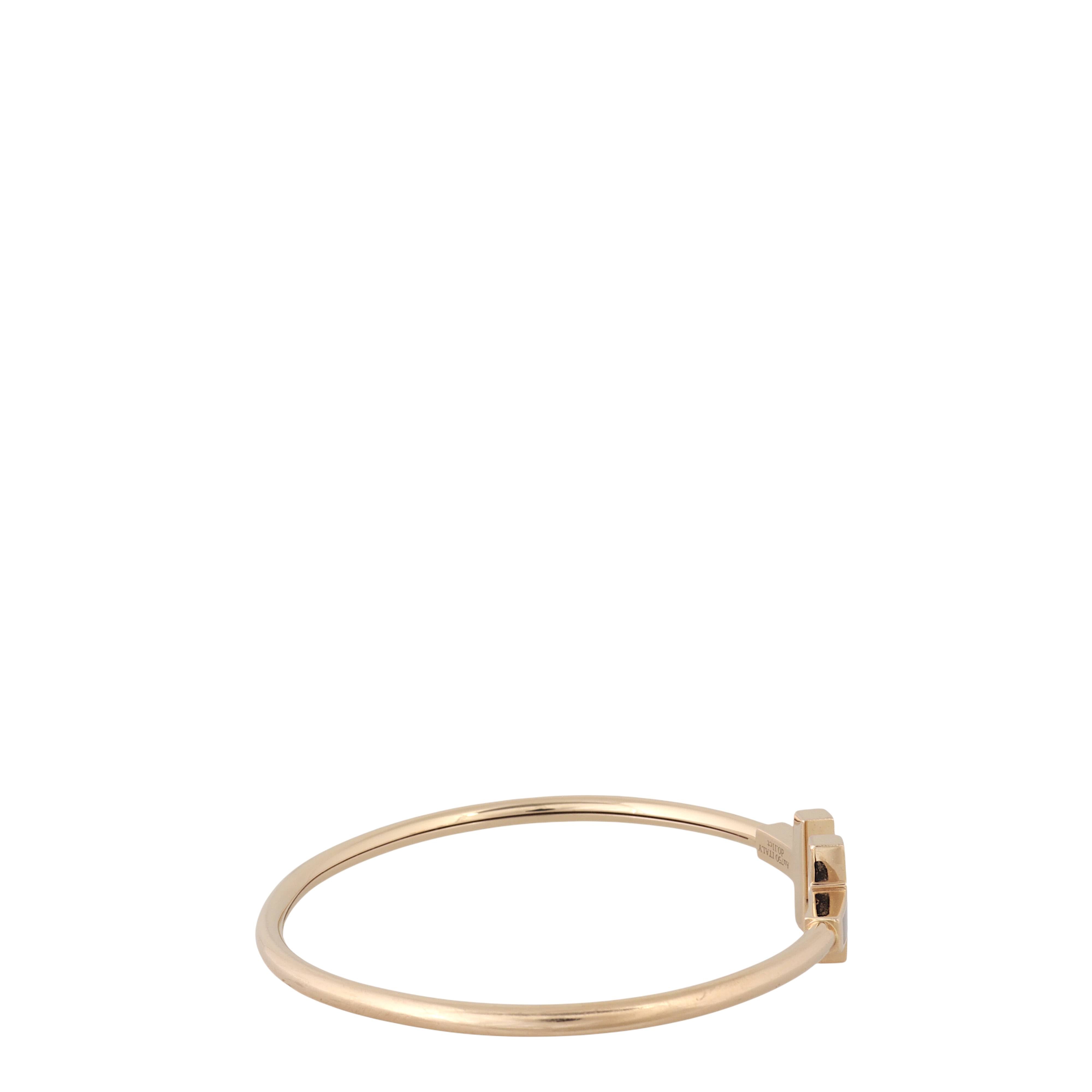 Tiffany & Co Tiffany T Wire Diamond Mother of Pearl 18k Rose Gold Bracelet