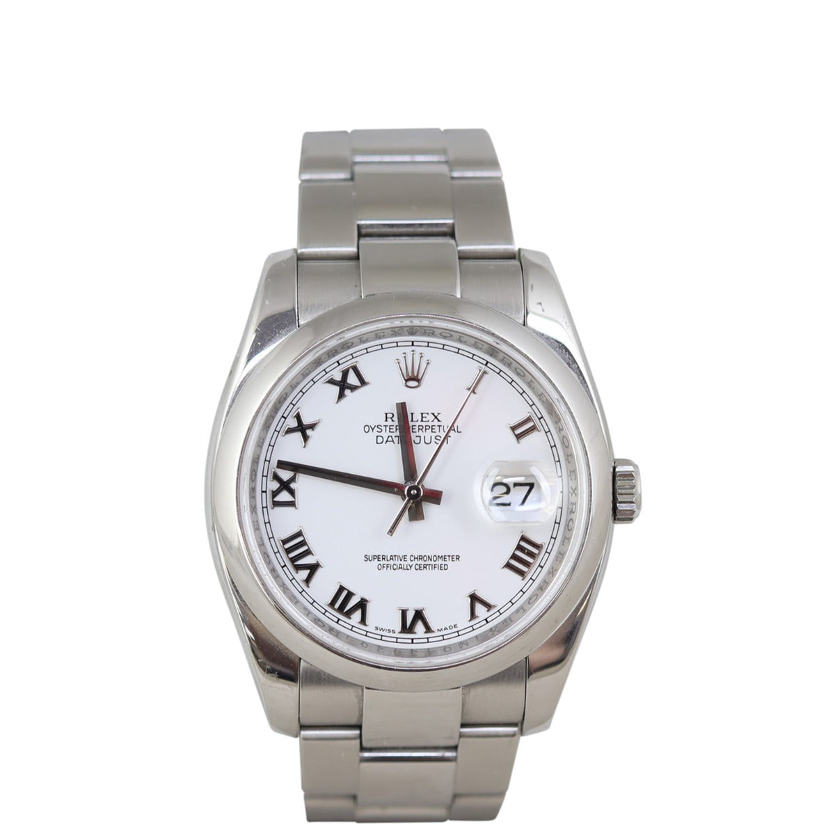 Rolex Oyster Perpetual Datejust 36mm Watch Front
