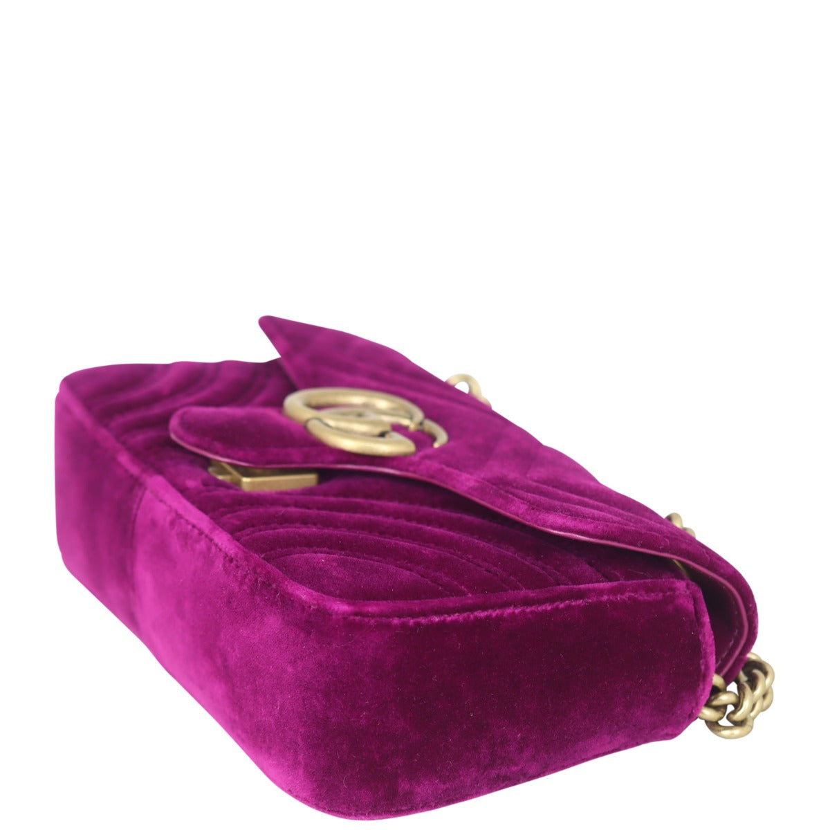 Gucci GG Marmont Velvet Mini Shoulder Bag Corner
