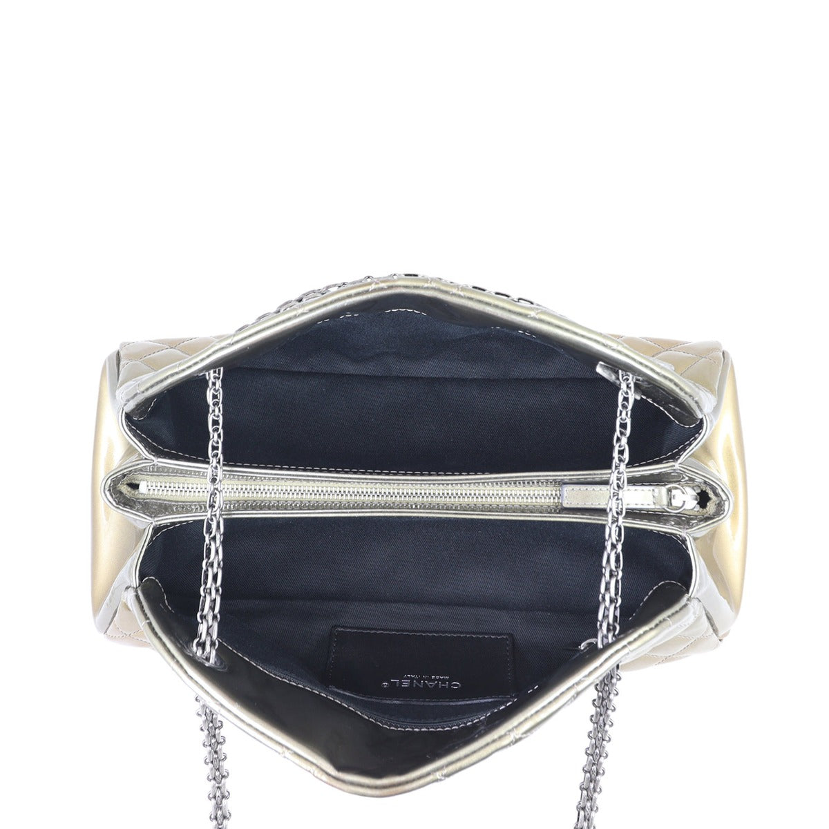 Chanel Just Mademoiselle Bowler Bag Interior