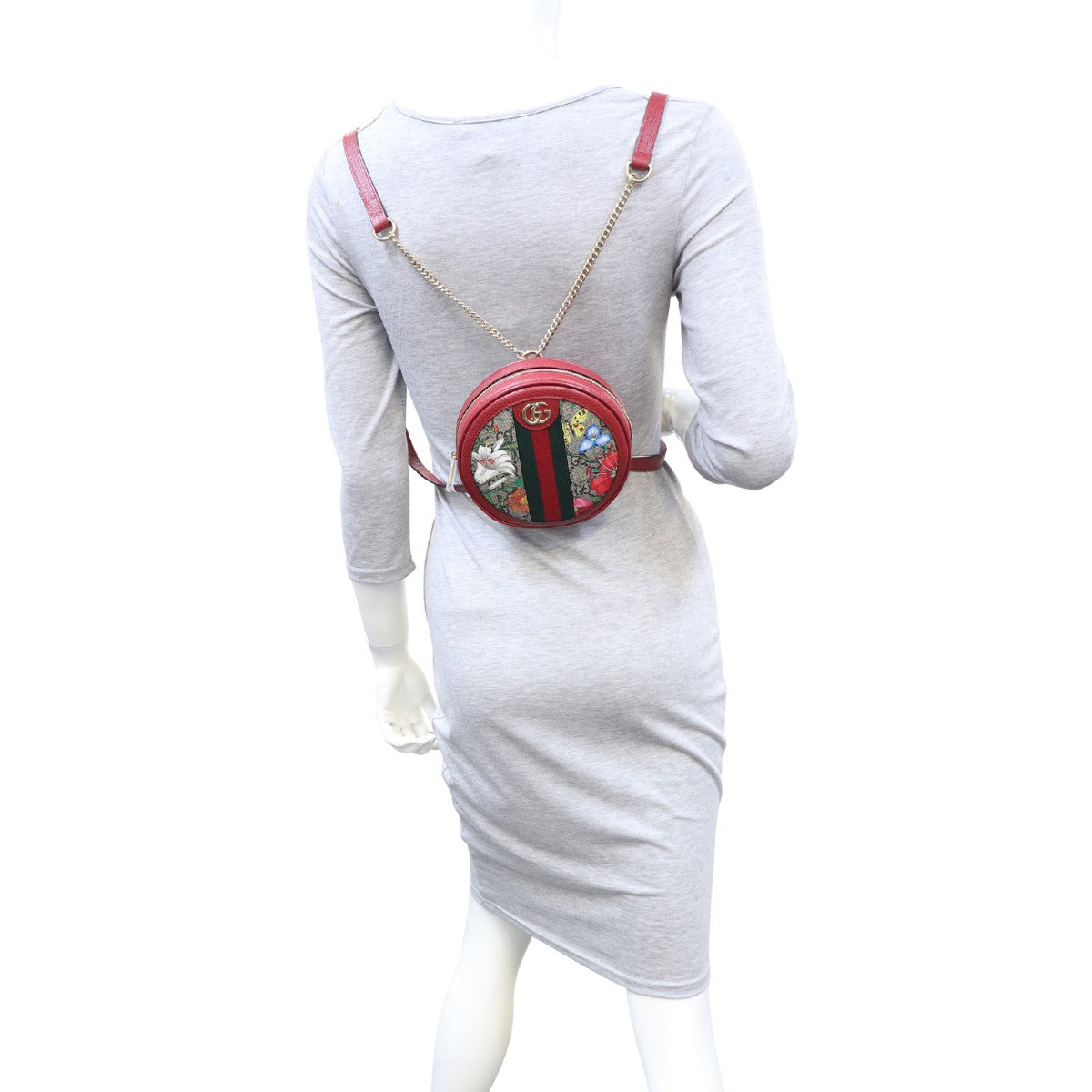 Gucci Flora GG Supreme Ophidia Round Backpack Mini Mannequin