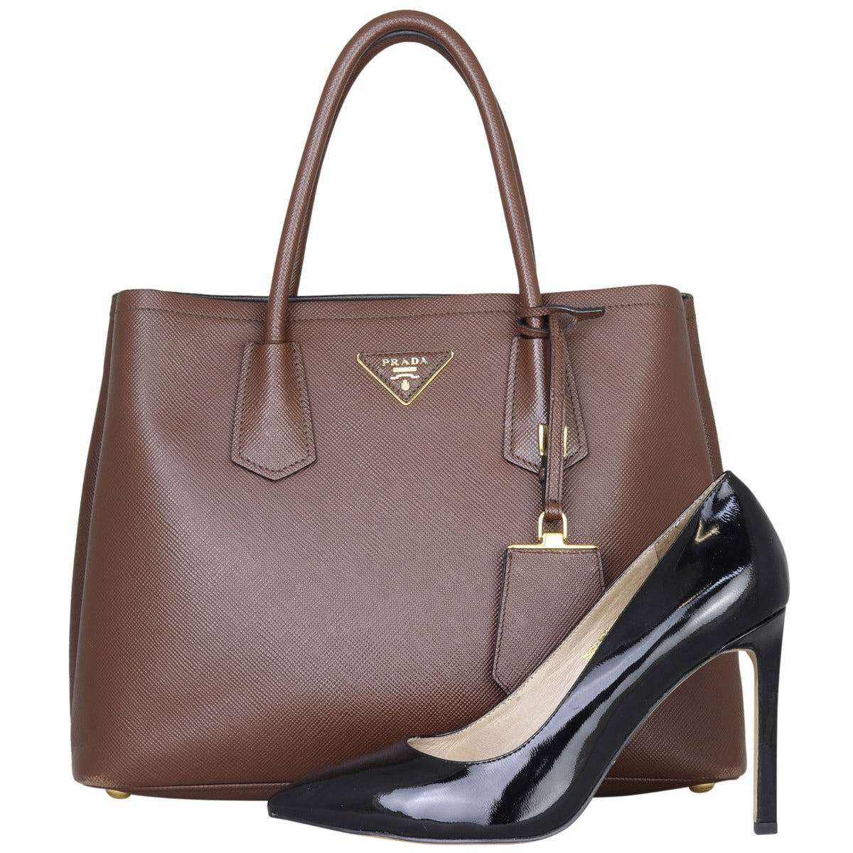 Prada Saffiano Cuir Double Bag Large Shoe