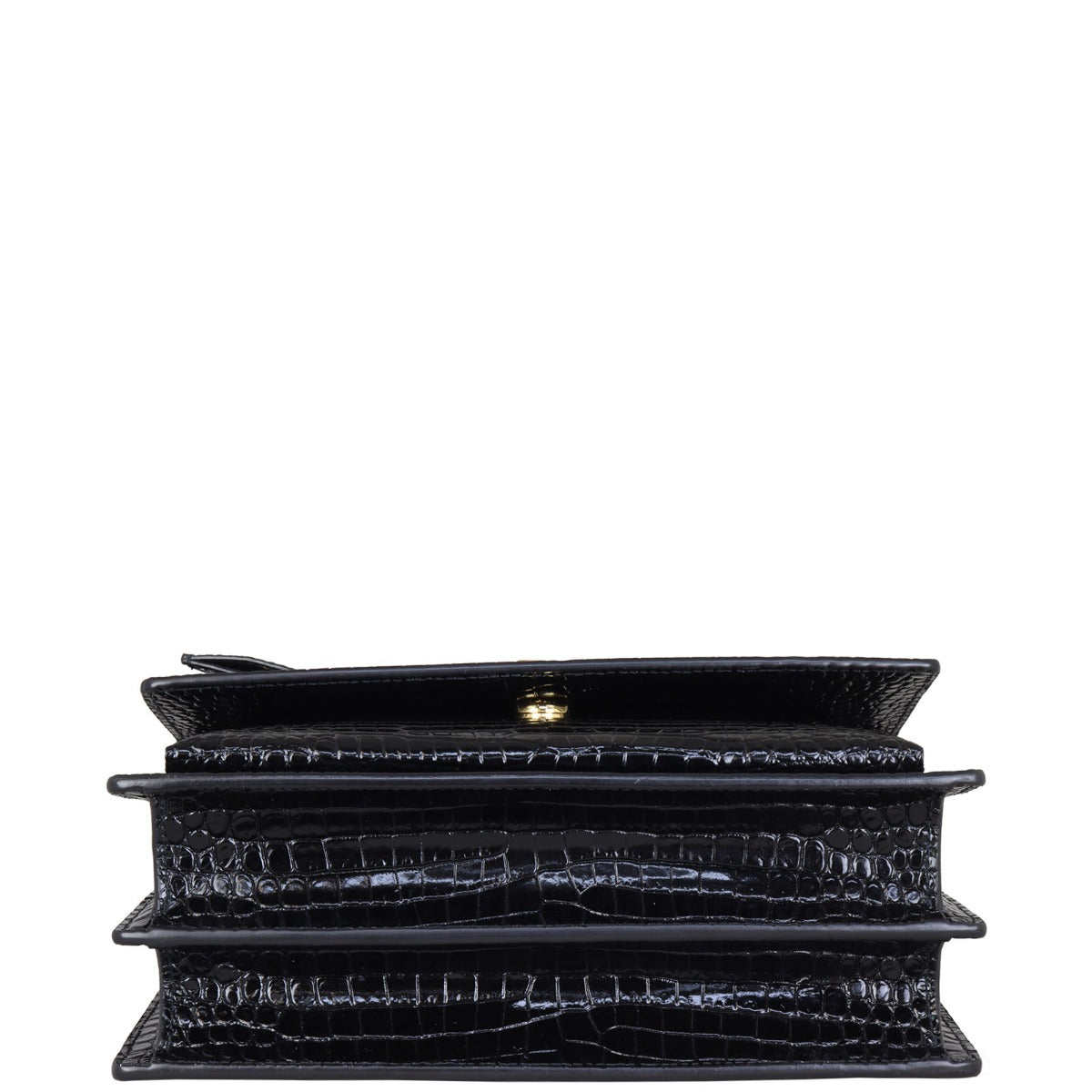 Saint Laurent Sunset Medium Croc-Embossed Base