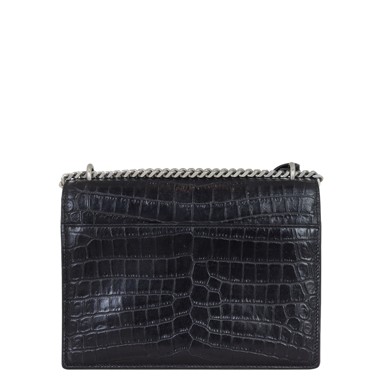 Saint Laurent Sunset Medium Croc-Embossed Back