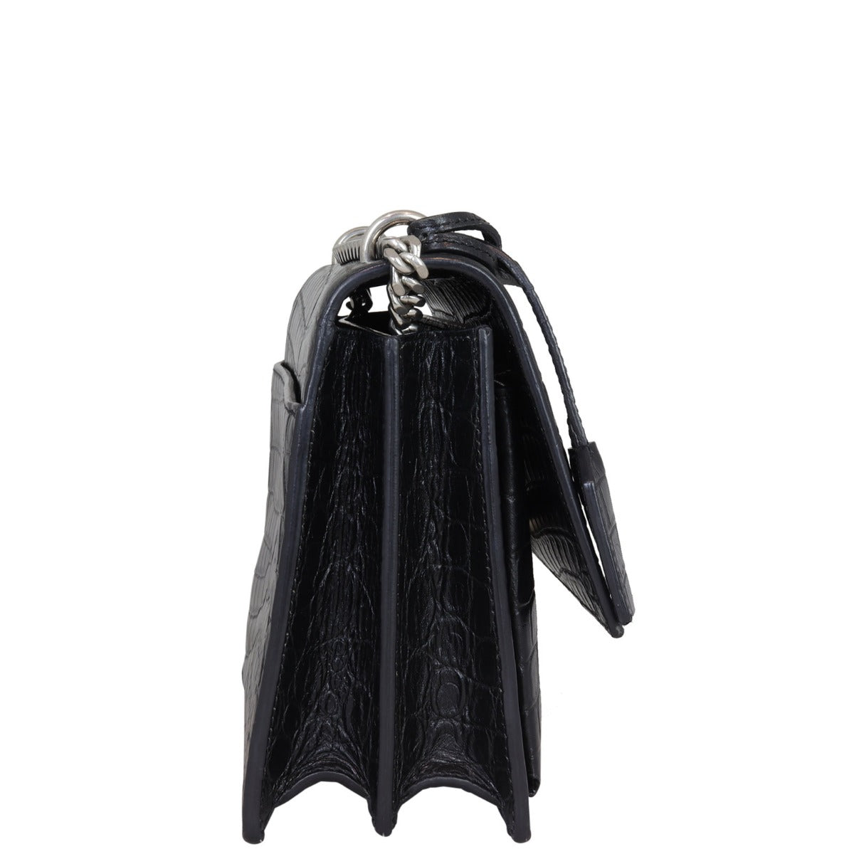 Saint Laurent Sunset Medium Croc-Embossed Side