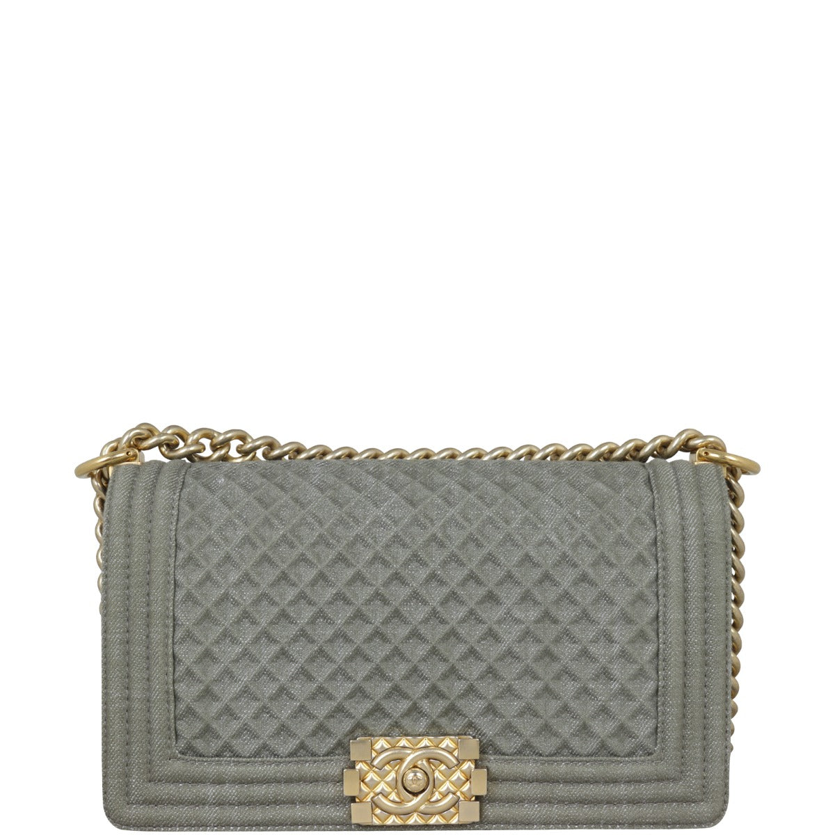 Chanel Boy Old Medium Denim Front