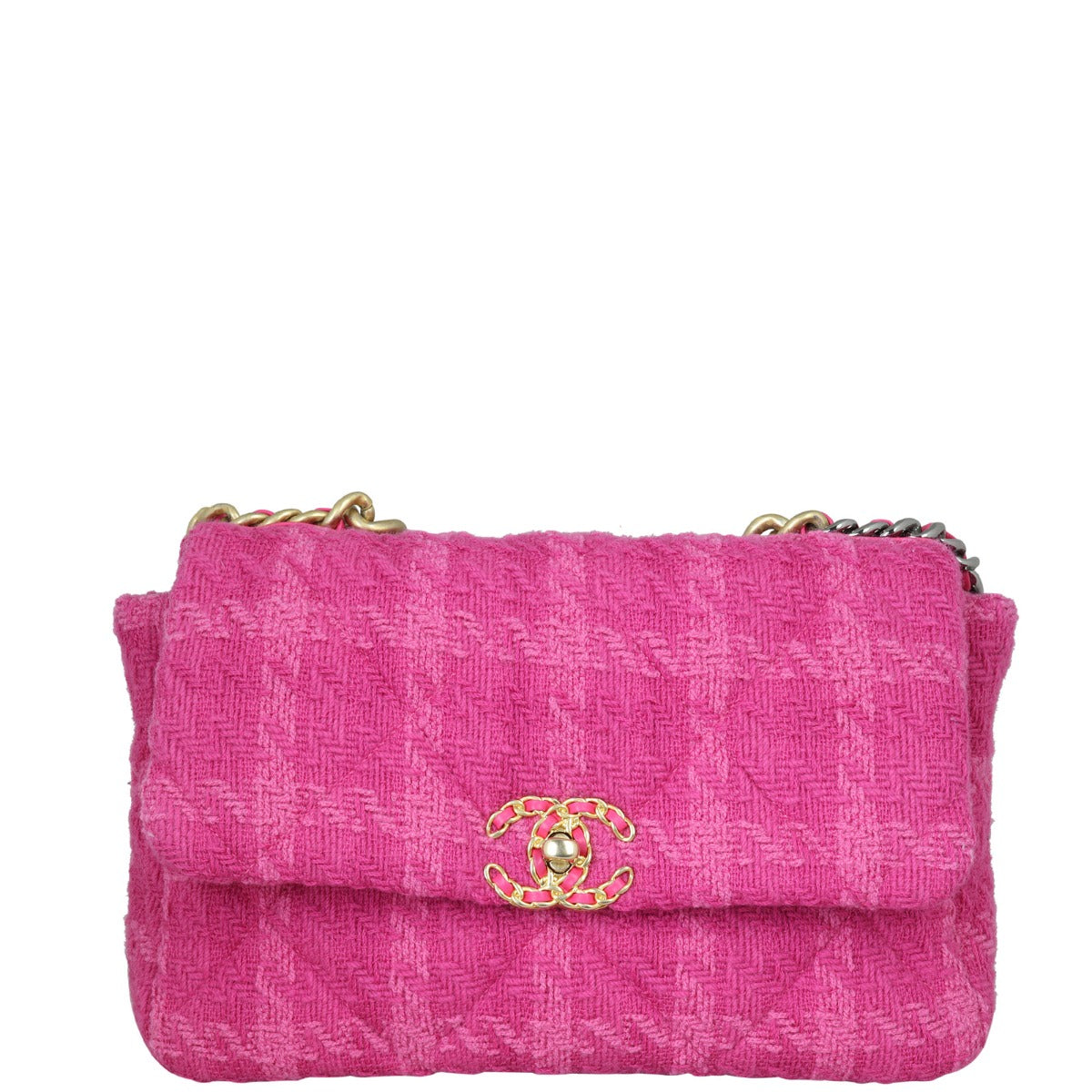 Chanel 19 Tweed Flap Bag Large | Pink