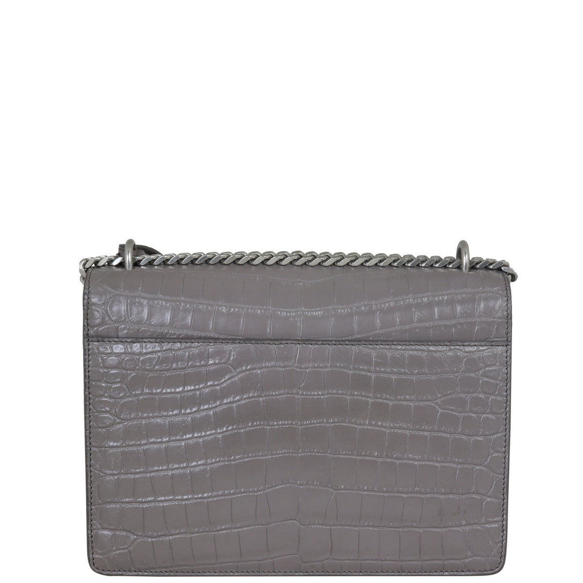 Saint Laurent Sunset Medium Croc-Embossed Back