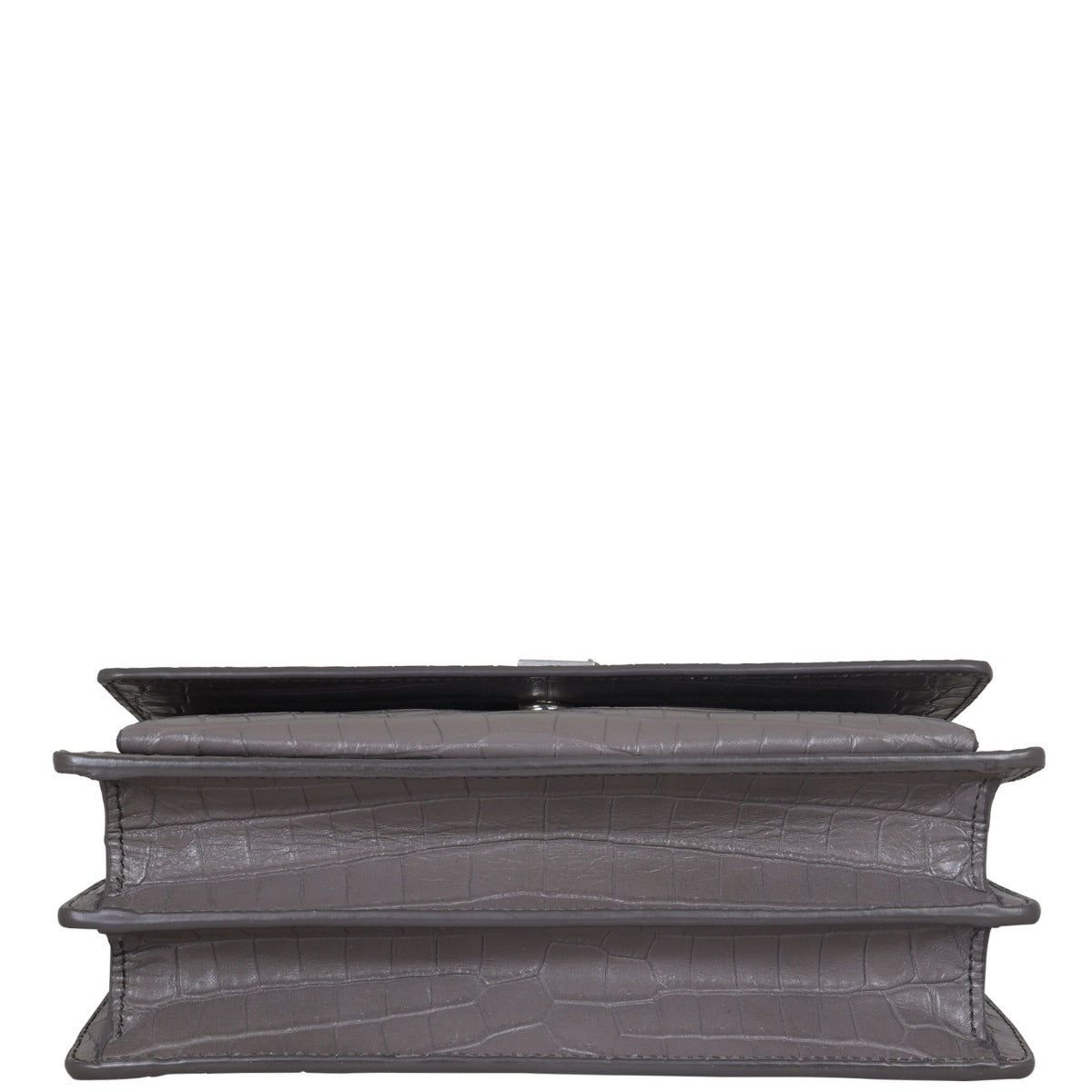 Saint Laurent Sunset Medium Croc-Embossed Base