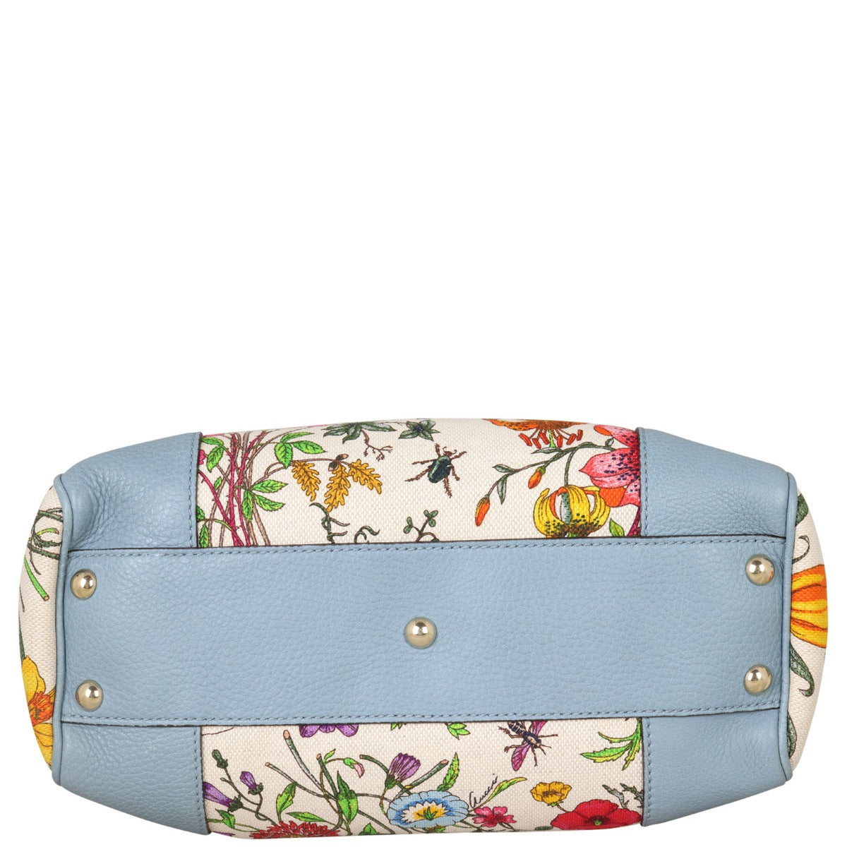 Gucci Bamboo Handle Floral Canvas Tote Base