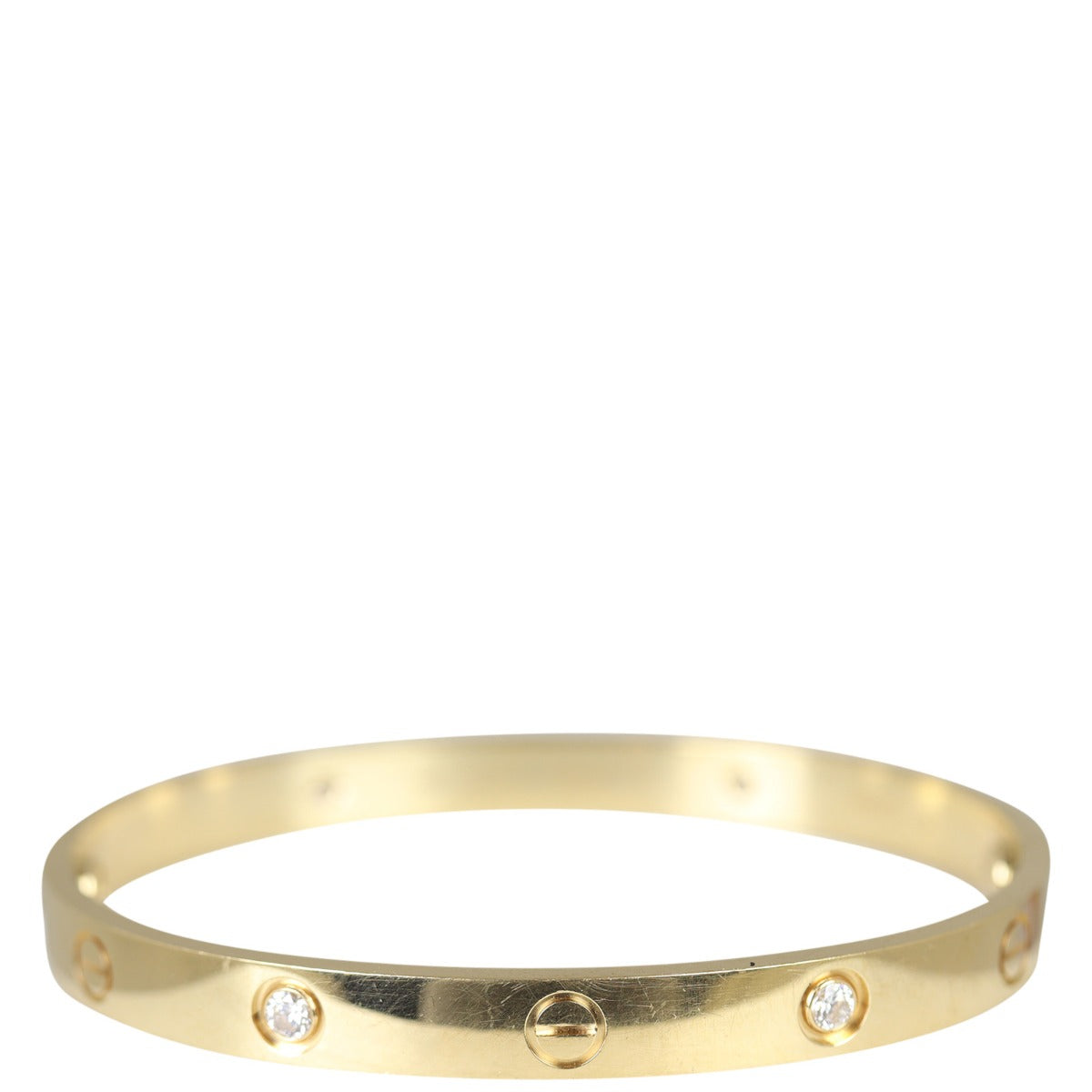 Cartier Love 18k Yellow Gold 4 Diamond Bracelet