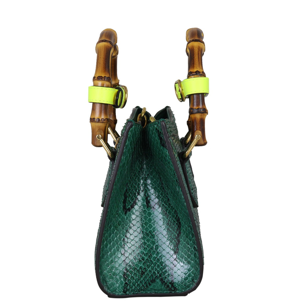 Gucci Diana Bamboo Top Handle Mini Tote Python Side