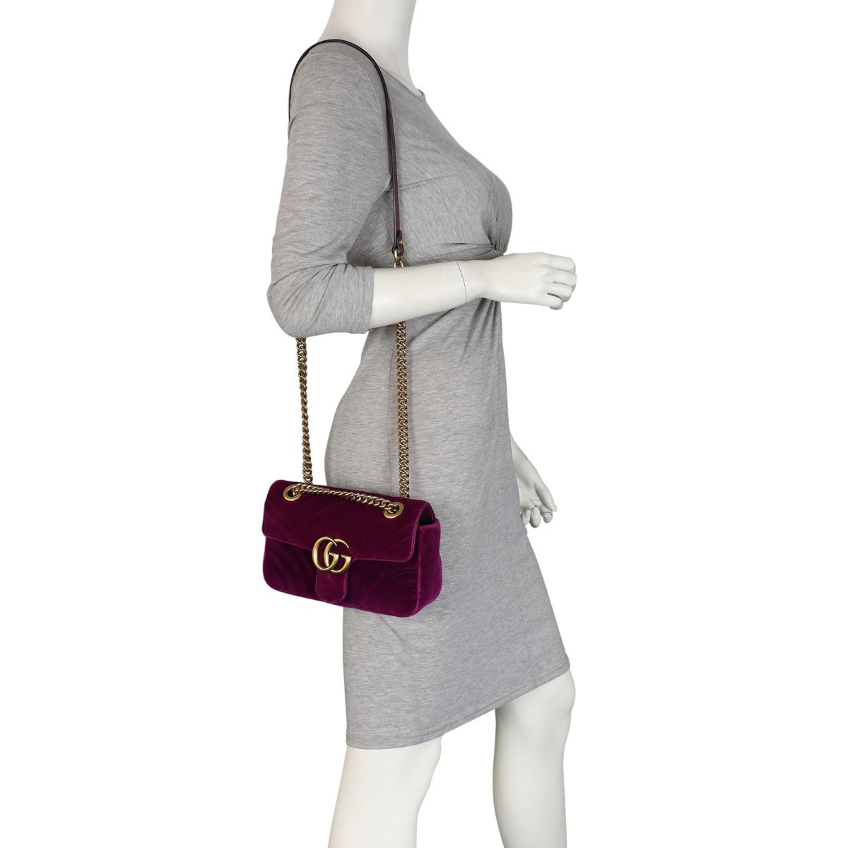 Gucci GG Marmont Small Velvet Shoulder Bag Mannequin