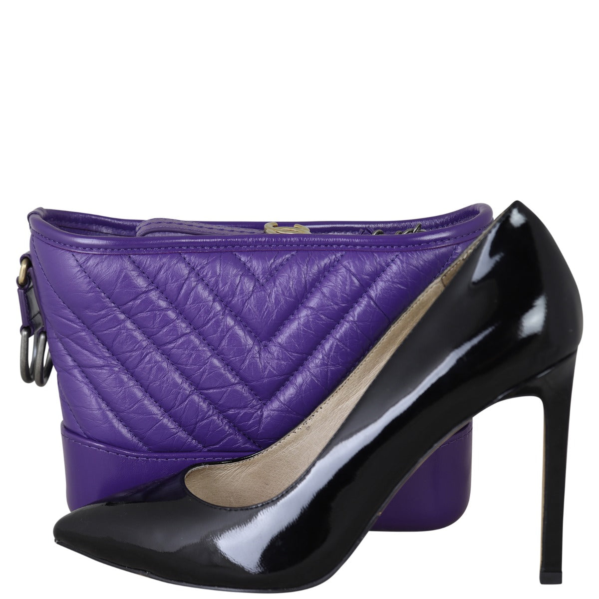 Chanel Gabrielle Chevron Hobo Small Front with Shoe