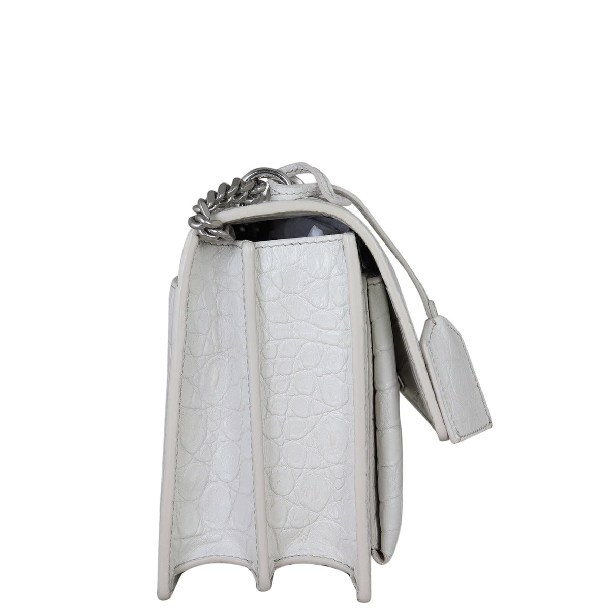 Saint Laurent Sunset Medium Croc-Embossed Side