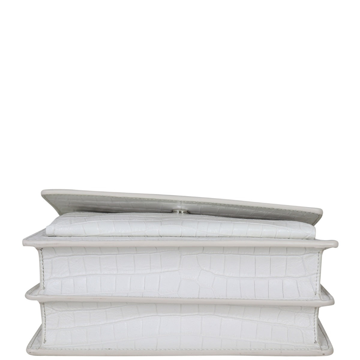 Saint Laurent Sunset Medium Croc-Embossed Base