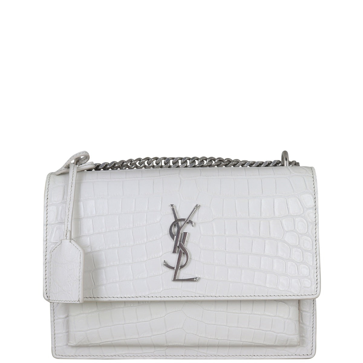 Saint Laurent Sunset Medium Croc-Embossed Front