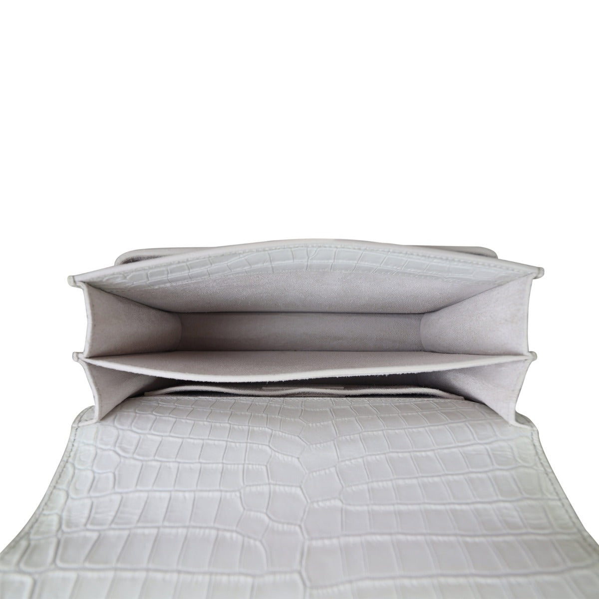 Saint Laurent Sunset Medium Croc-Embossed Whole Interior