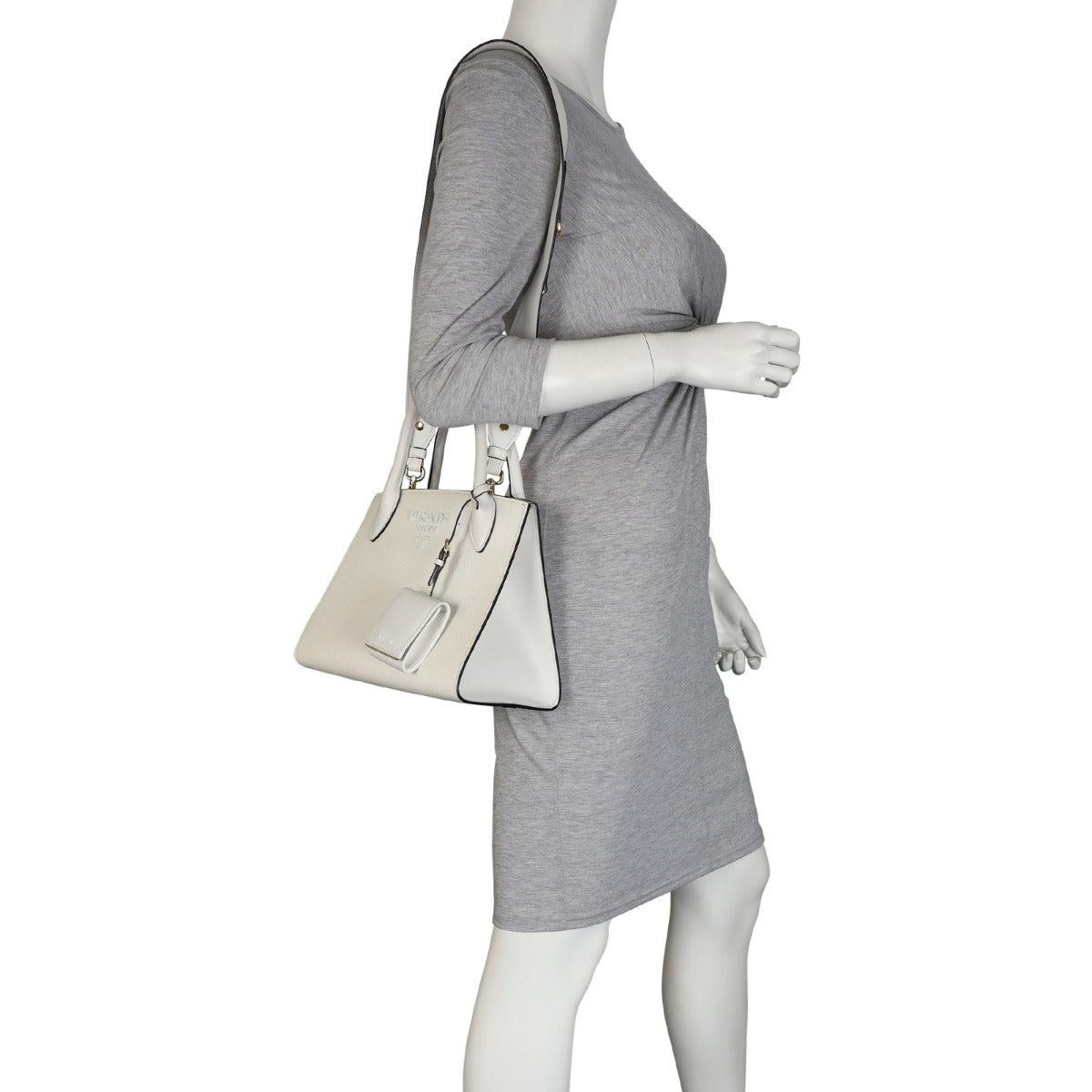 Prada Saffiano Cuir Monogram Small Bag Mannequin