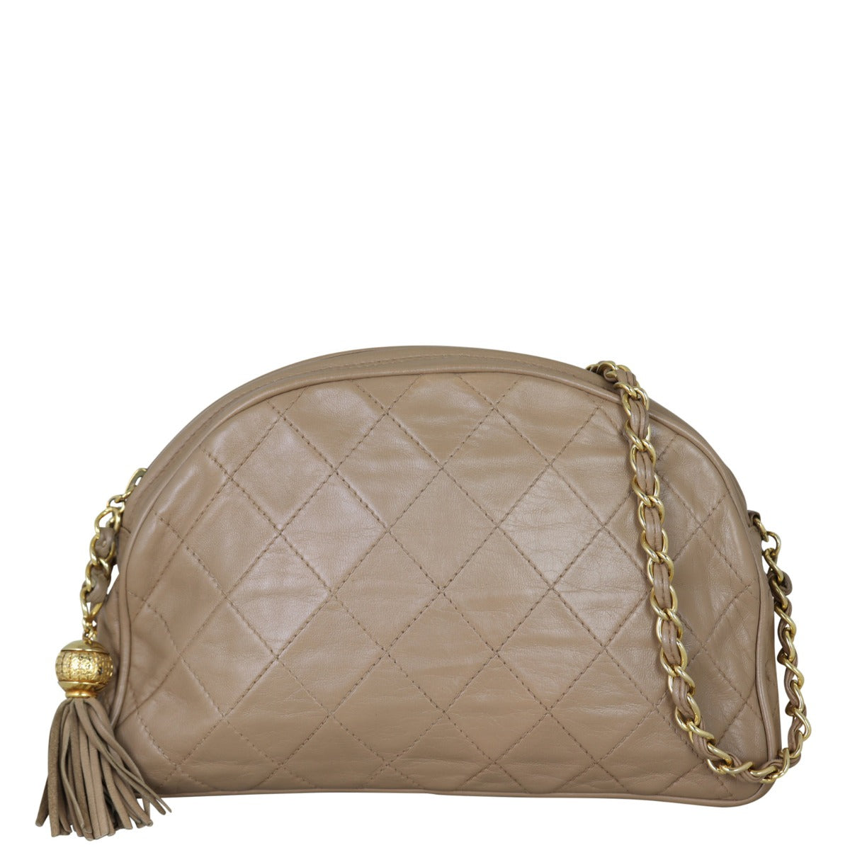 Chanel Vintage Chain Camera Bag Front With Chain