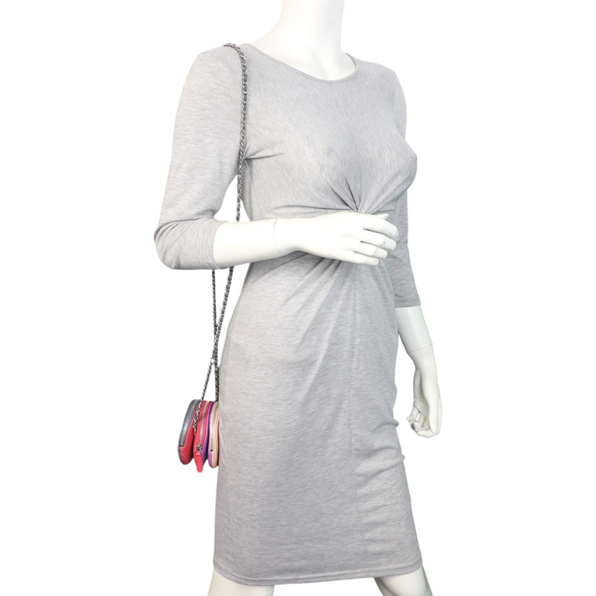 Chanel CC Round Triple Zip Pouch on Chain