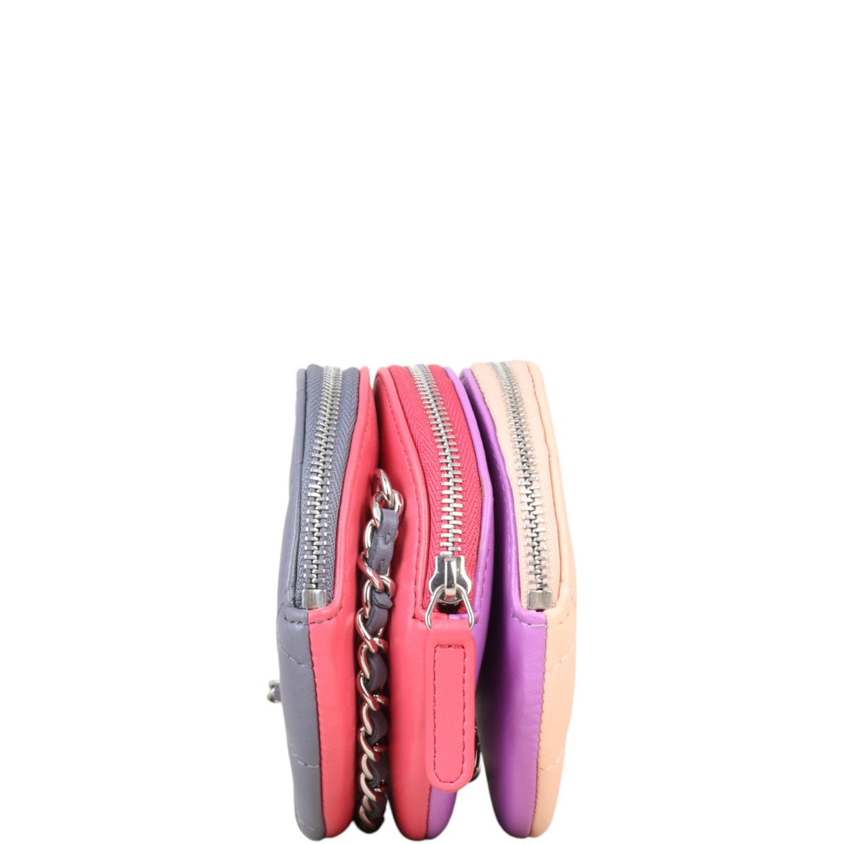 Chanel CC Round Triple Zip Pouch on Chain