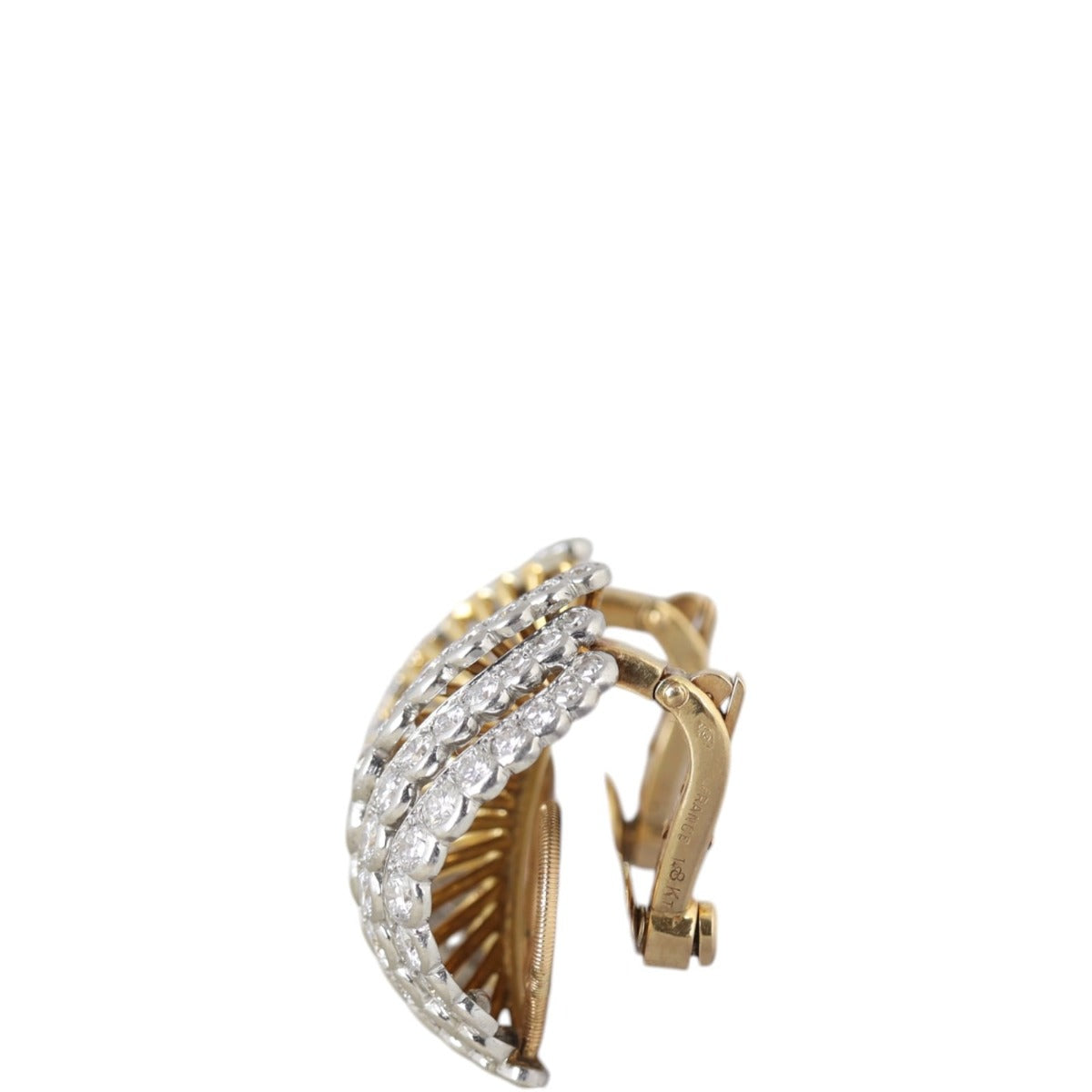 Cartier Vintage Diamond 18k Yellow Gold Clip-on Earrings