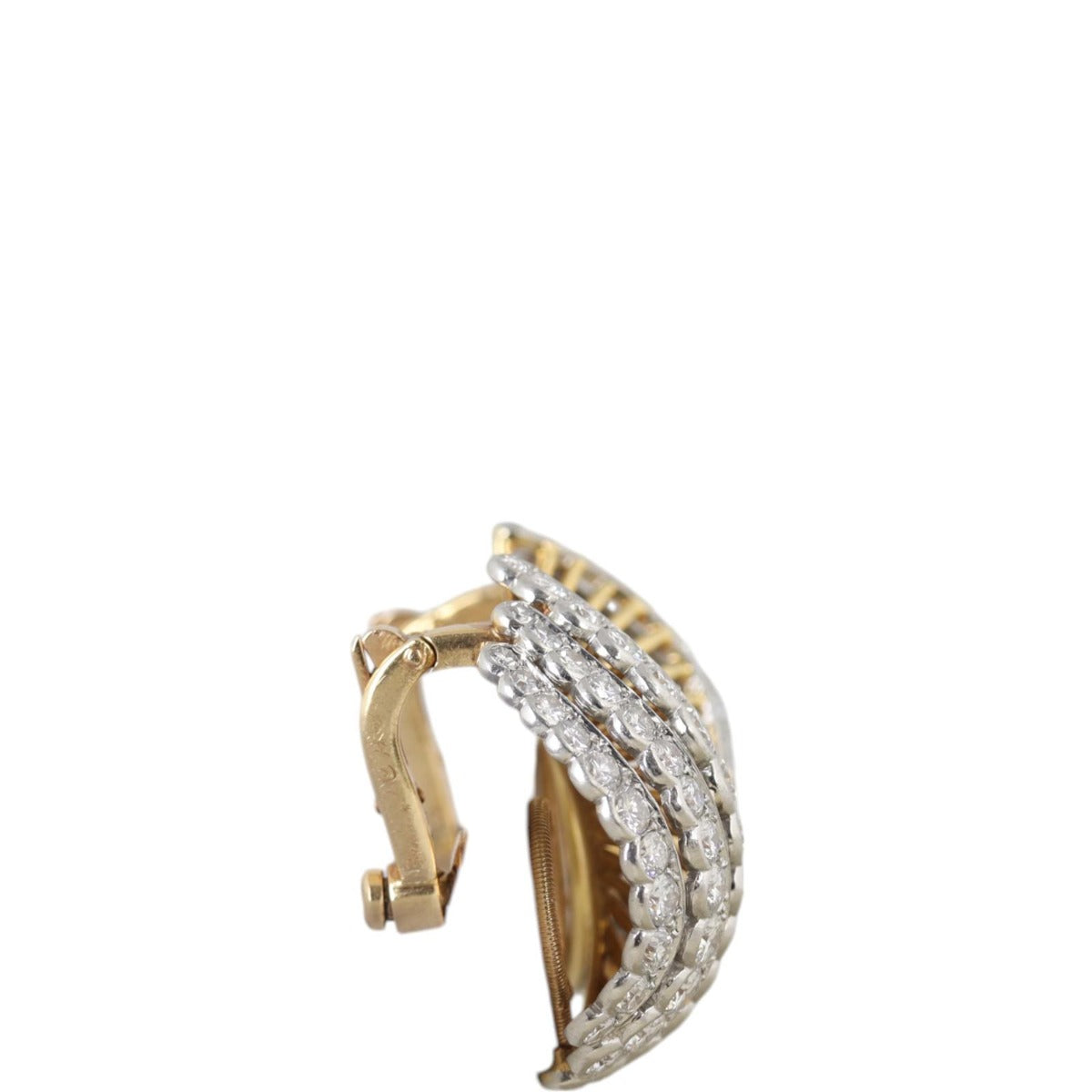 Cartier Vintage Diamond 18k Yellow Gold Clip-on Earrings